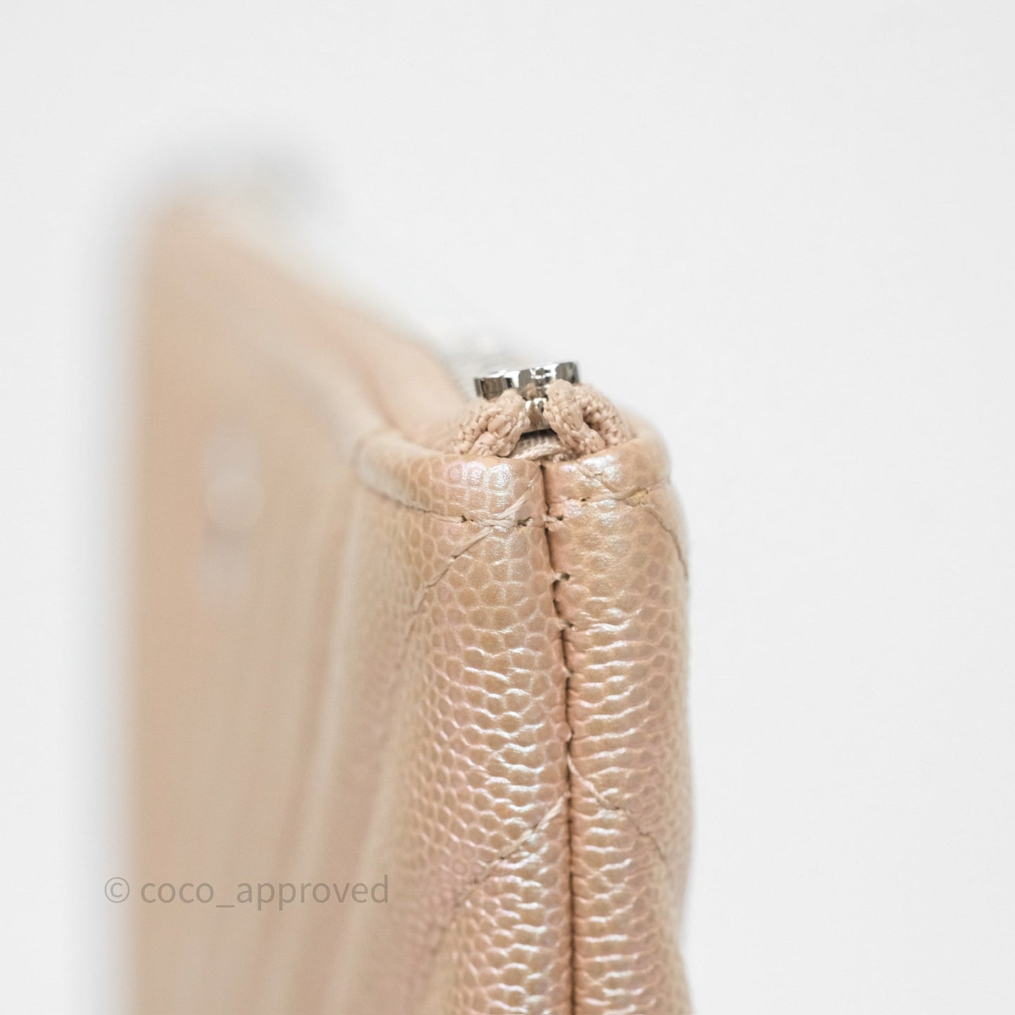 Chanel Medium O Case Chevron Rose Gold Caviar Silver Hardware 17B
