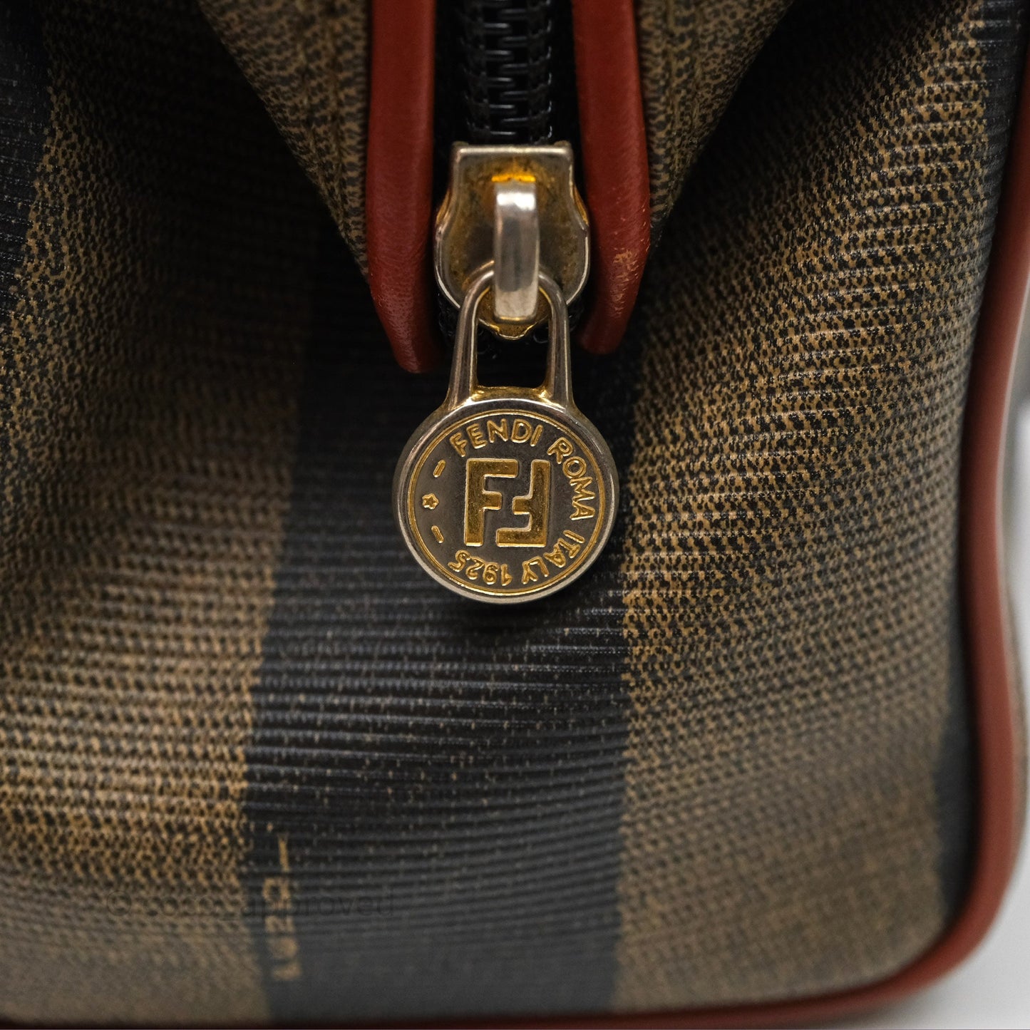Fendi Mini Vintage Striped Boston Bag