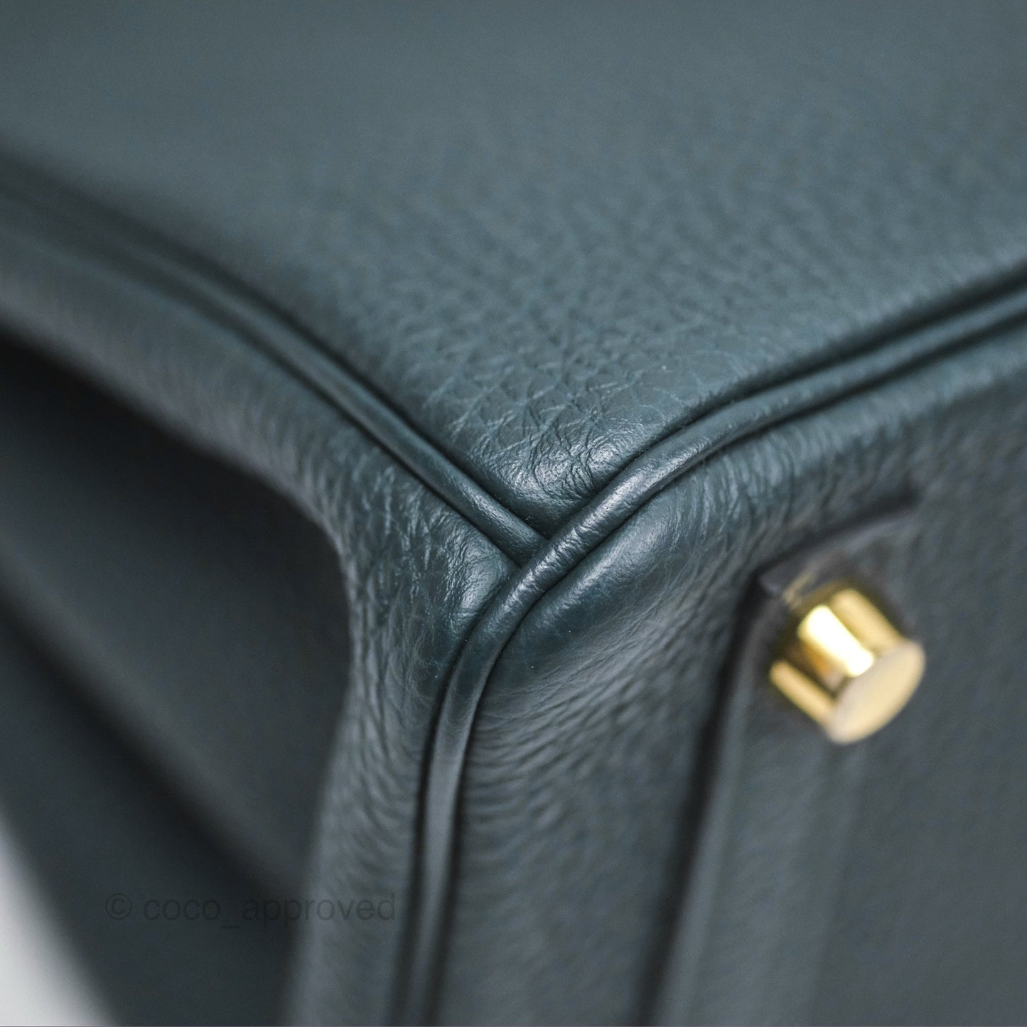 Hermès Birkin 25 Retourne Vert Cypres 6O Togo Gold Hardware