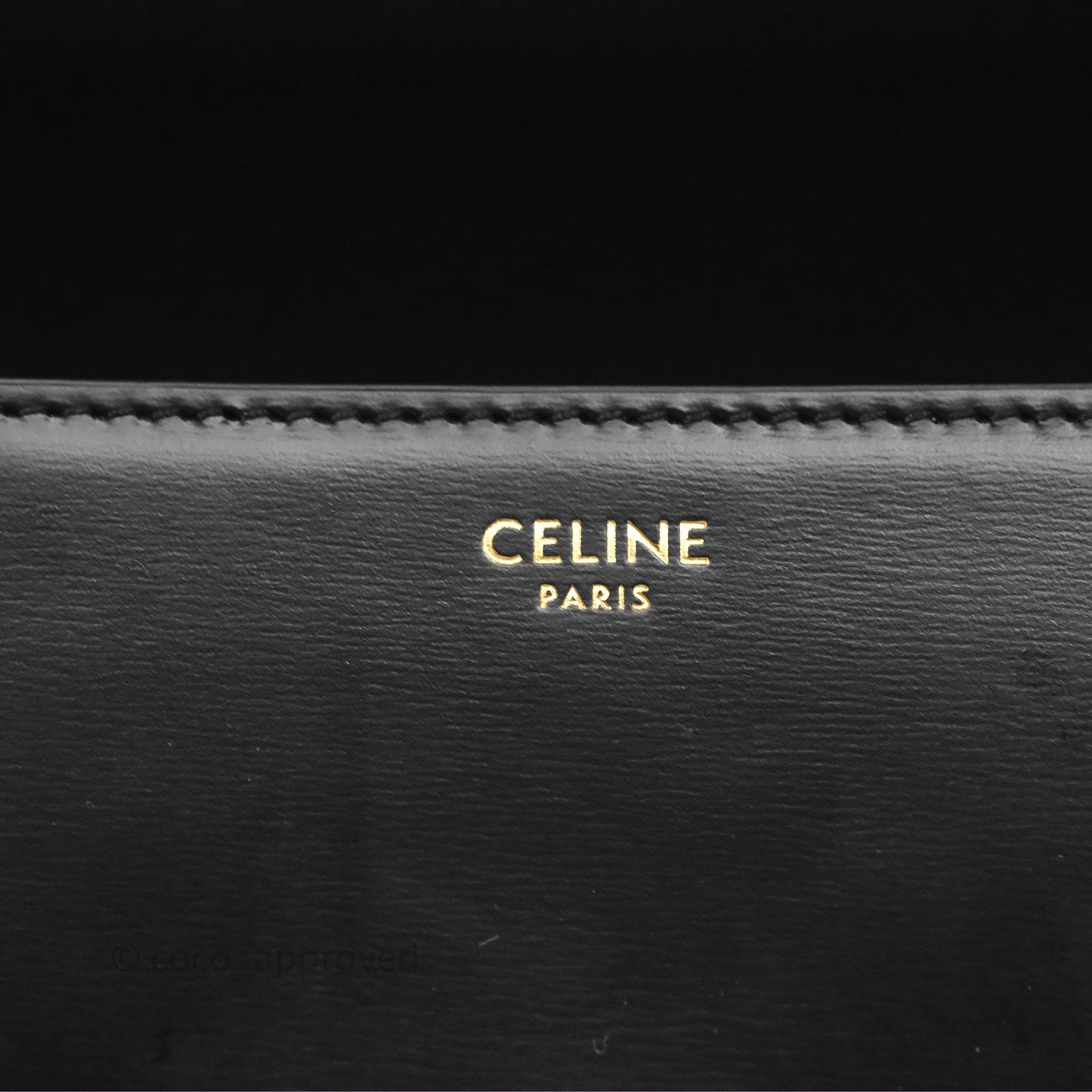 Celine Triomphe Shoulder Bag Black Calfskin