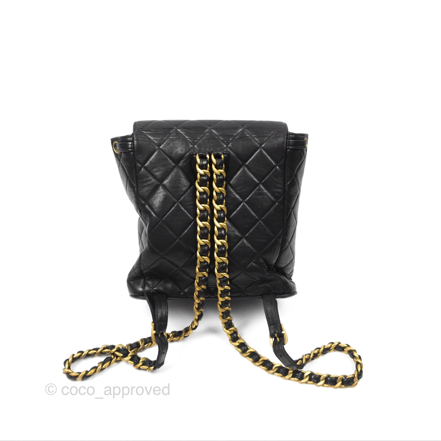 Chanel Vintage CC Duma Backpack Black Lambskin 24K Gold Hardware