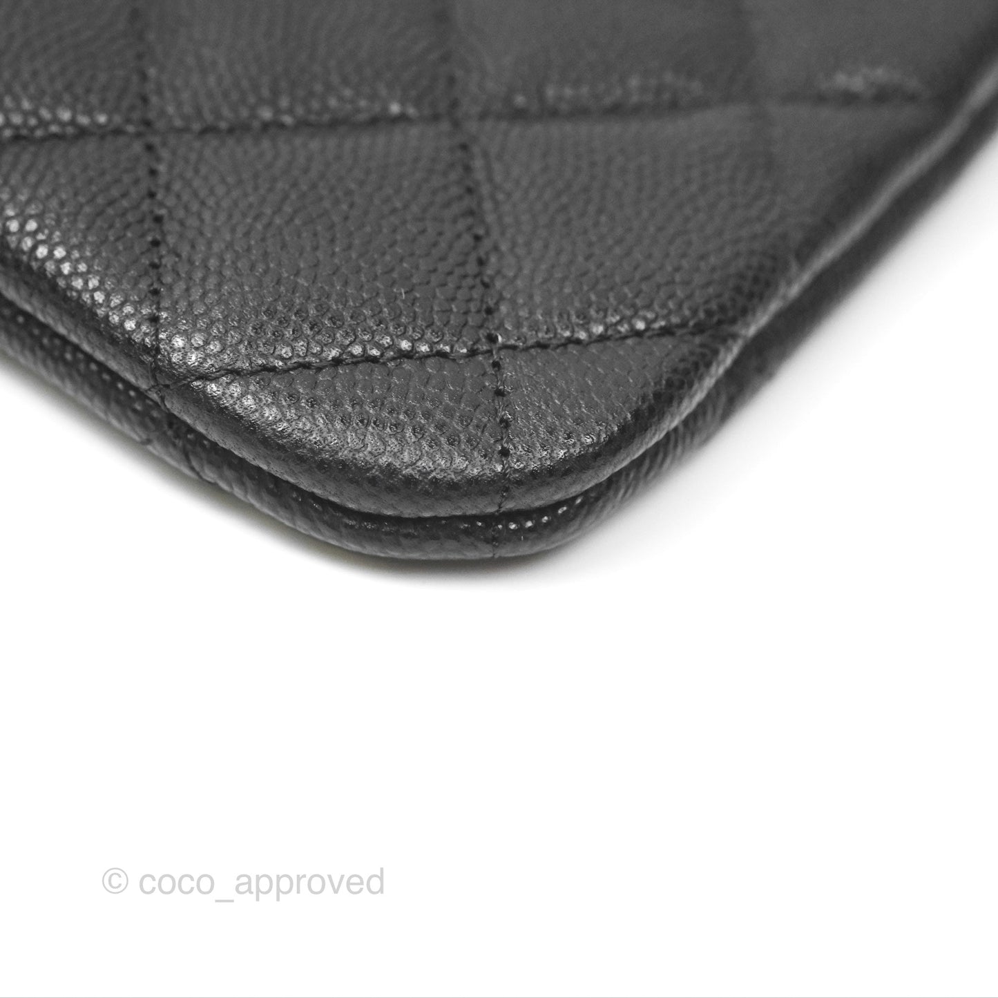 Chanel Mini O Case Quilted Black Caviar Gold Hardware