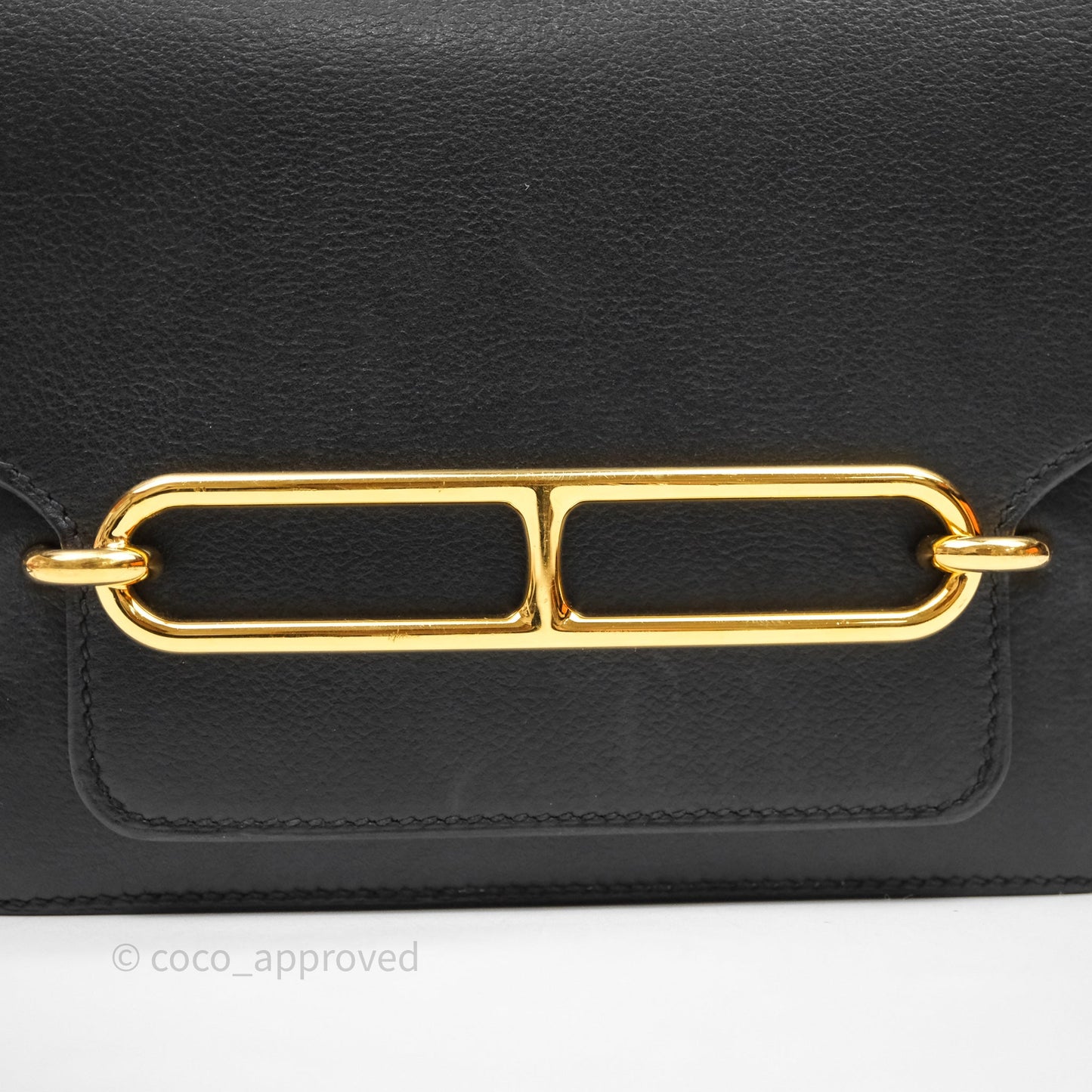 Hermès Roulis Mini 18 Black Veau Evergrain Gold Hardware