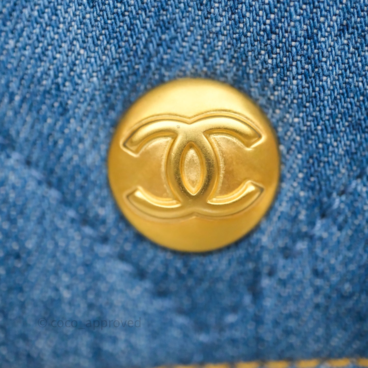 Chanel Double Pocket Hobo Bag Blue Denim Aged Gold Hardware