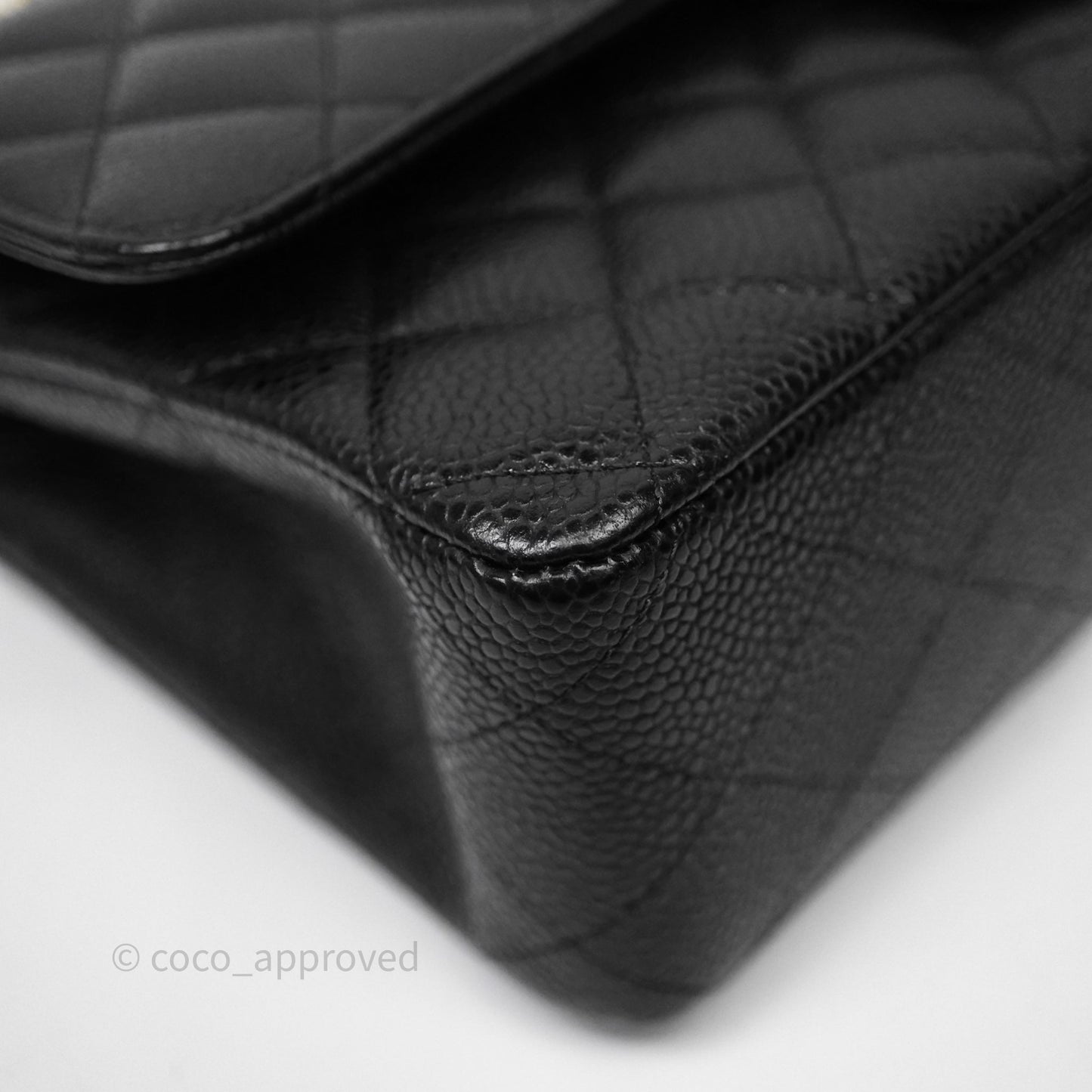 Chanel Classic Medium Flap Quilted Black Caviar Gold Hardware