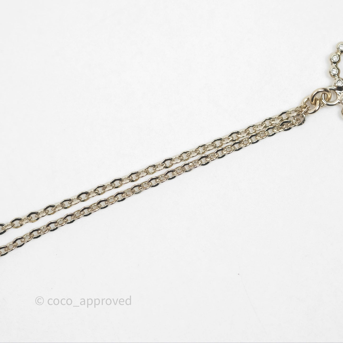 Chanel CC Crystal Bracelet Gold Tone 25P