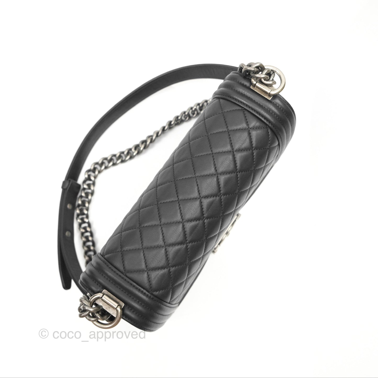 Chanel Medium Boy Quilted Black Lambskin Ruthenium Hardware