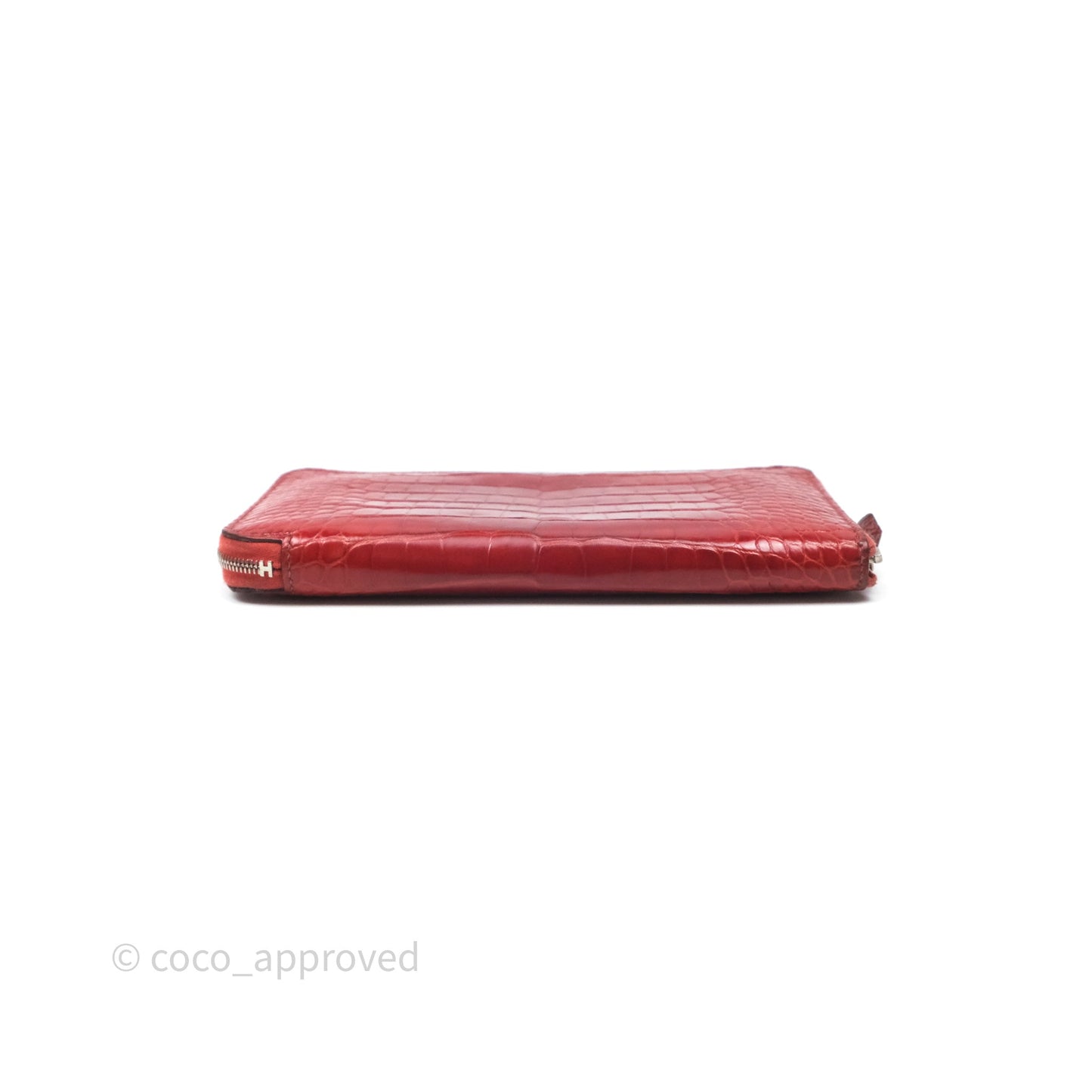 Hermès Azap Wallet Red Alligator Palladium Hardware