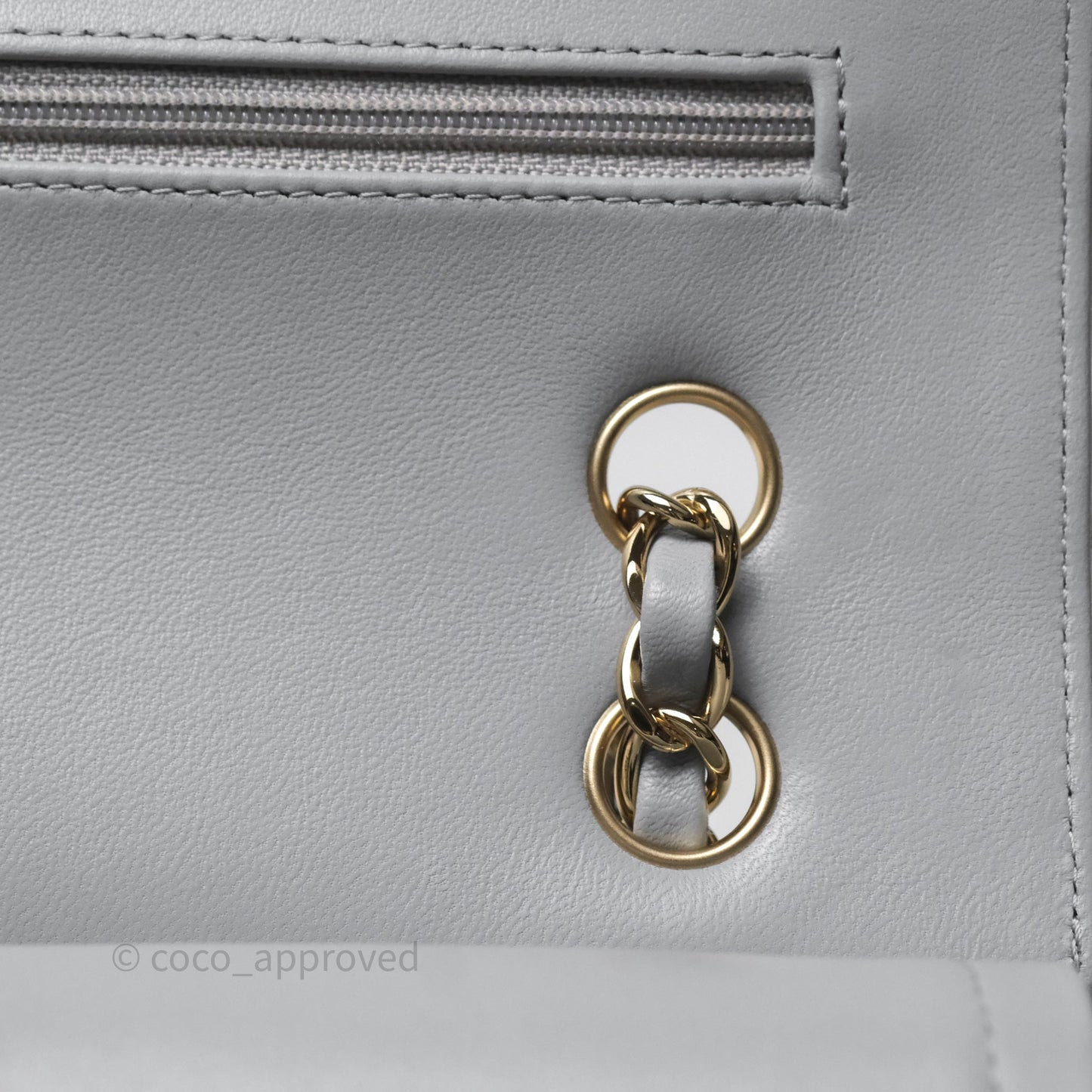 Chanel Classic Small Flap Chevron Grey Lambskin Gold Hardware