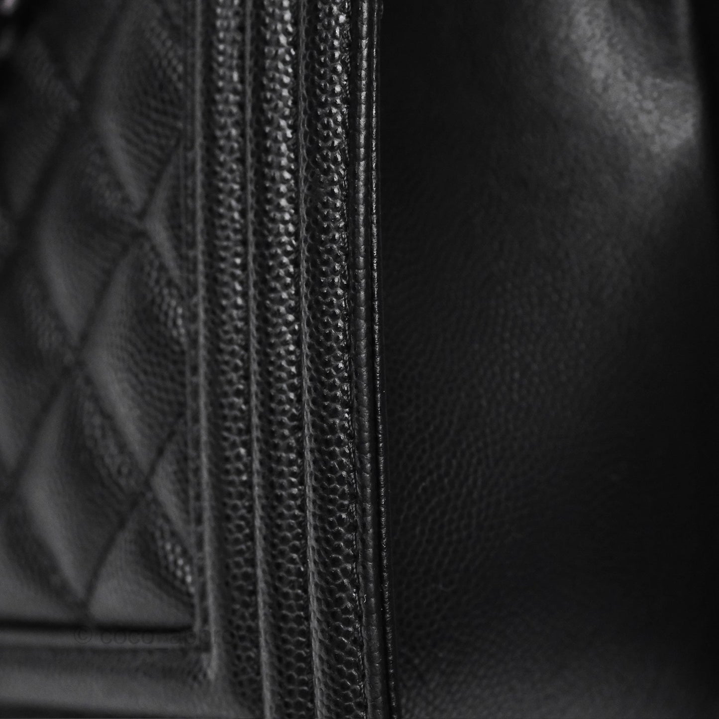 Chanel Medium Boy Quilted Black Caviar Ruthenium Hardware