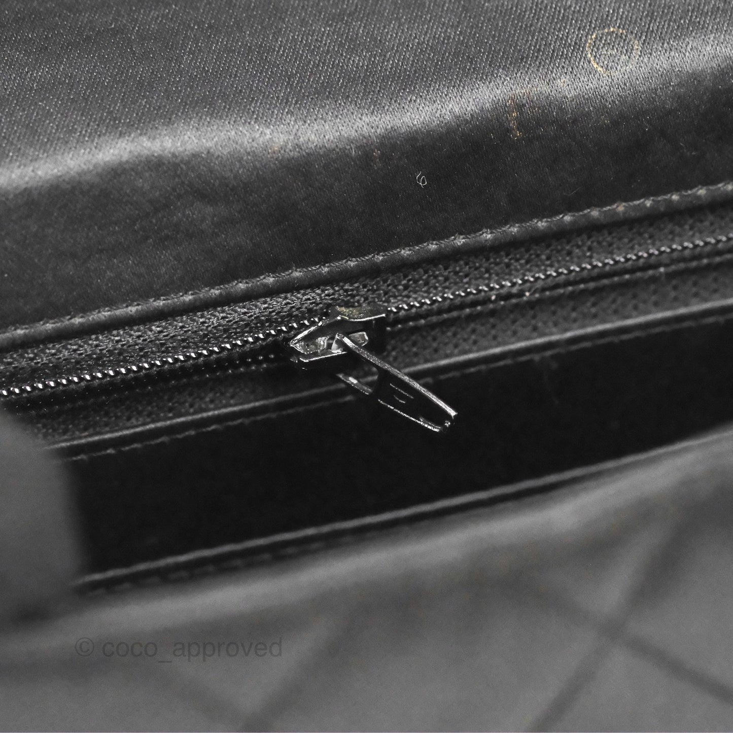 Chanel Mini Square Black Satin Gold Hardware