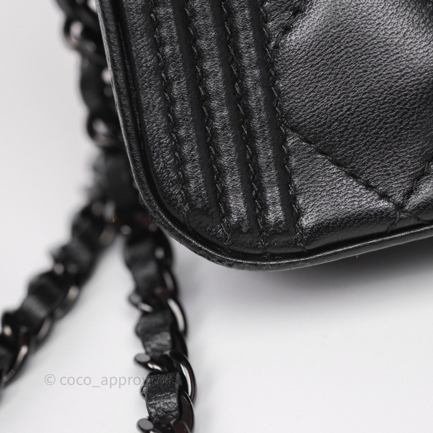 Chanel Boy Double Zip Clutch On Chain So Black Lambskin