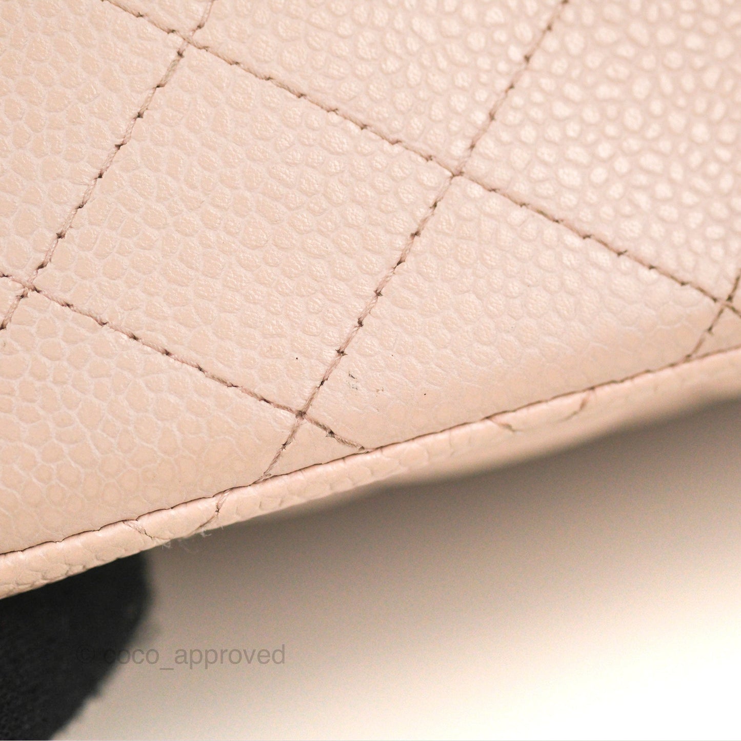 Chanel Quilted Mini Square Flap Pale Pink Caviar Ruthenium Hardware