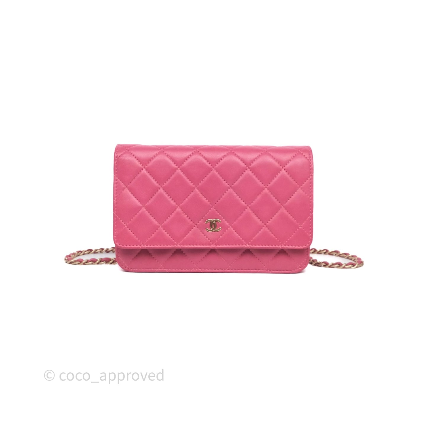 Chanel Quilted Classic WOC Pink Lambskin Gold Hardware