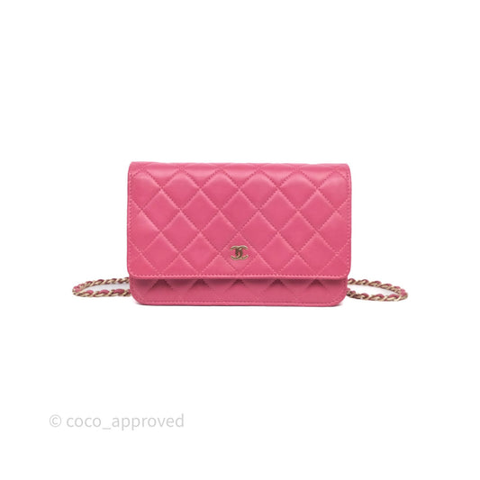 Chanel Quilted Classic WOC Pink Lambskin Gold Hardware