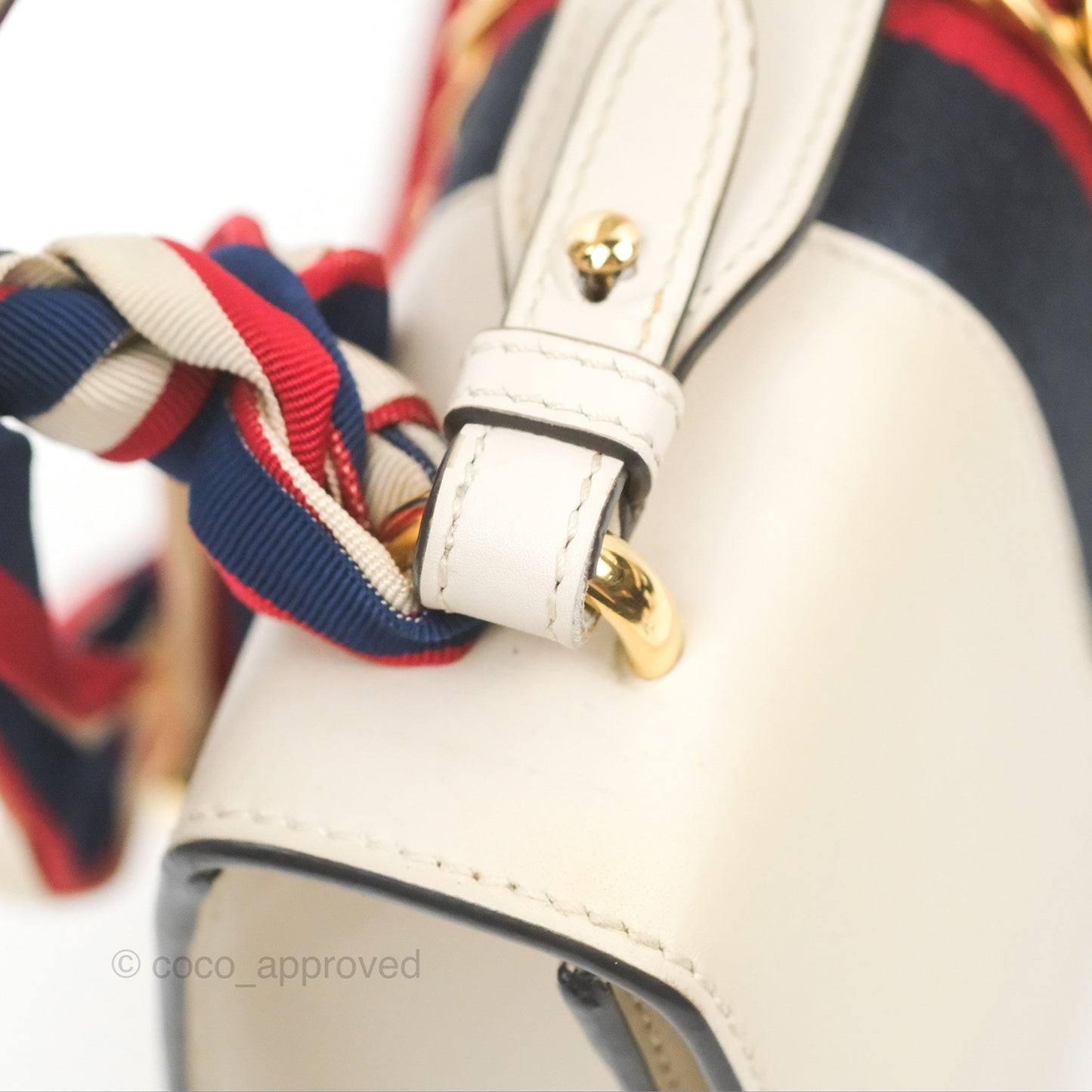 Gucci Calfskin Small Sylvie Shoulder Bag White