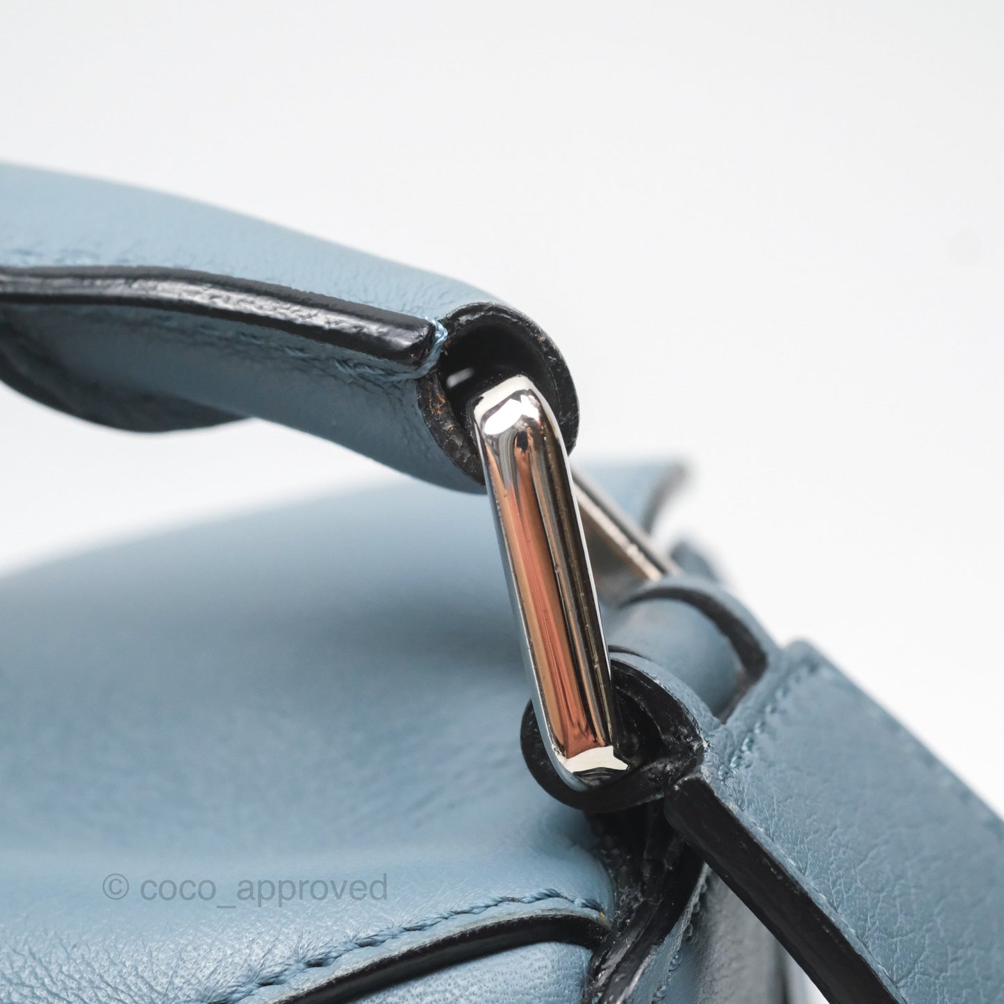 Loewe Small Puzzle Bag Blue Calfskin Silver Hardware