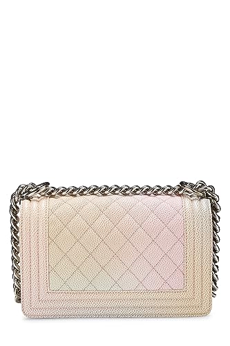 Chanel,  Rainbow Quilted Caviar Boy Bag Small, Pink