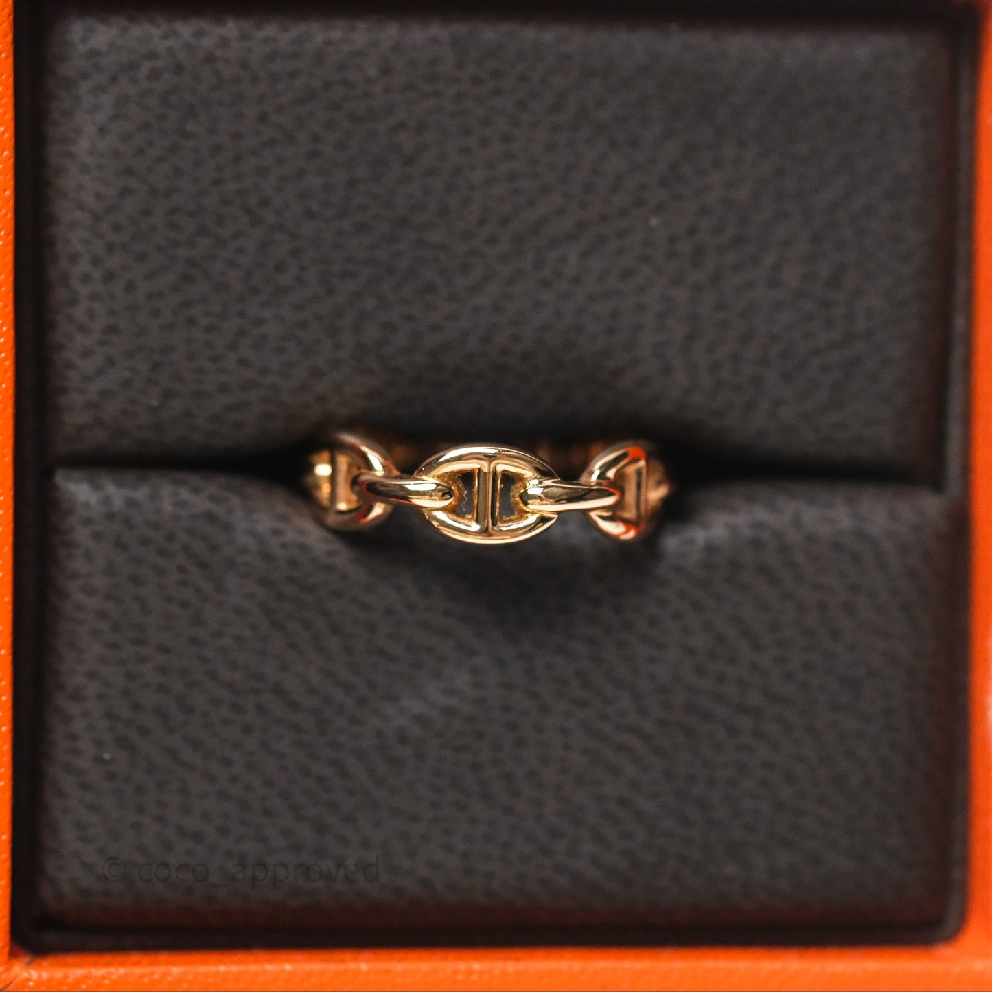 Hermès Chaine d'Ancre Enchainee Band Ring PM Rose Gold 55