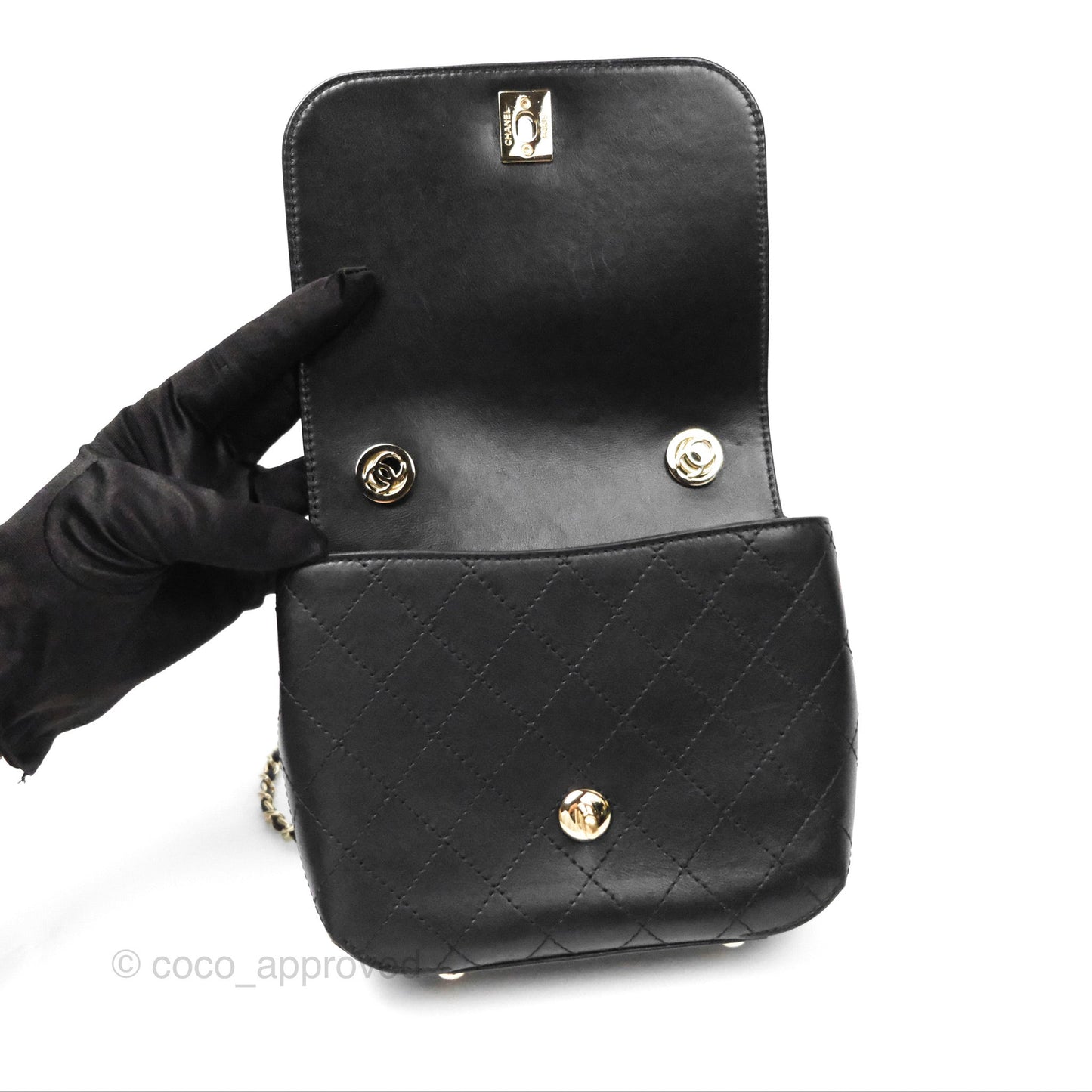 Chanel Calfskin Stitched Small Flap Bag Black
