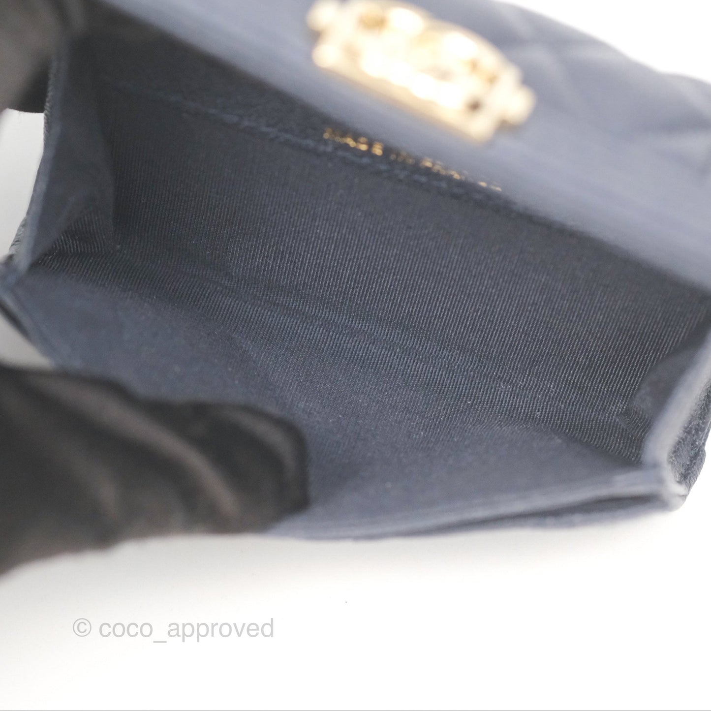Chanel Quilted Boy Flap Card Holder Navy Caviar Gold Hardware