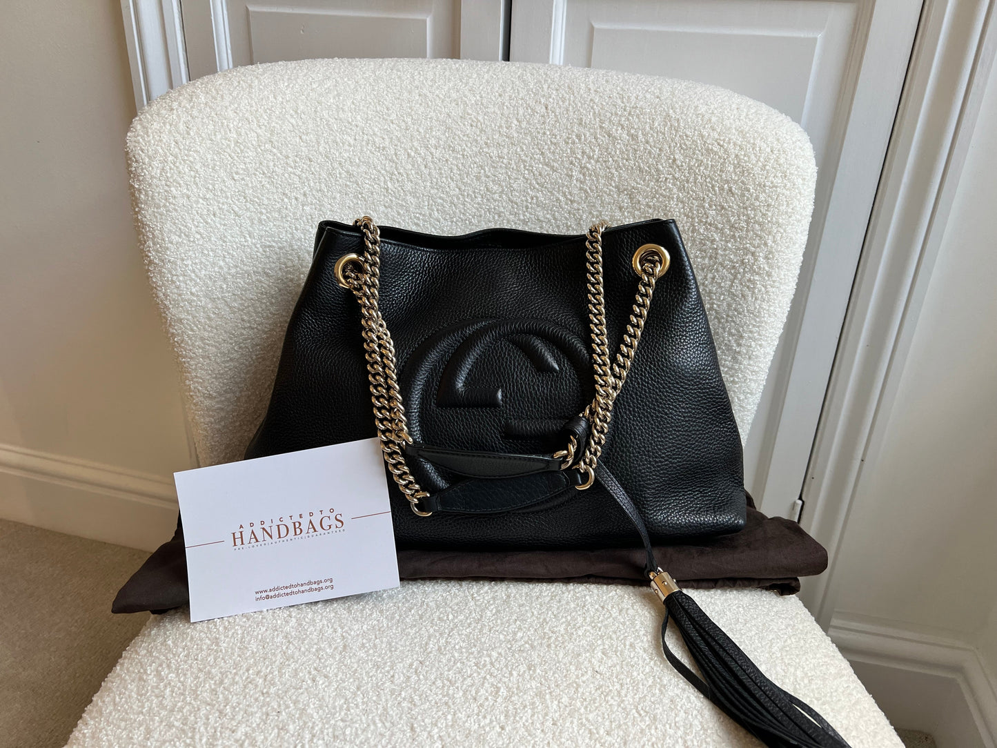 Luxury Gucci Trending 2025 Black Soho Chain Tote