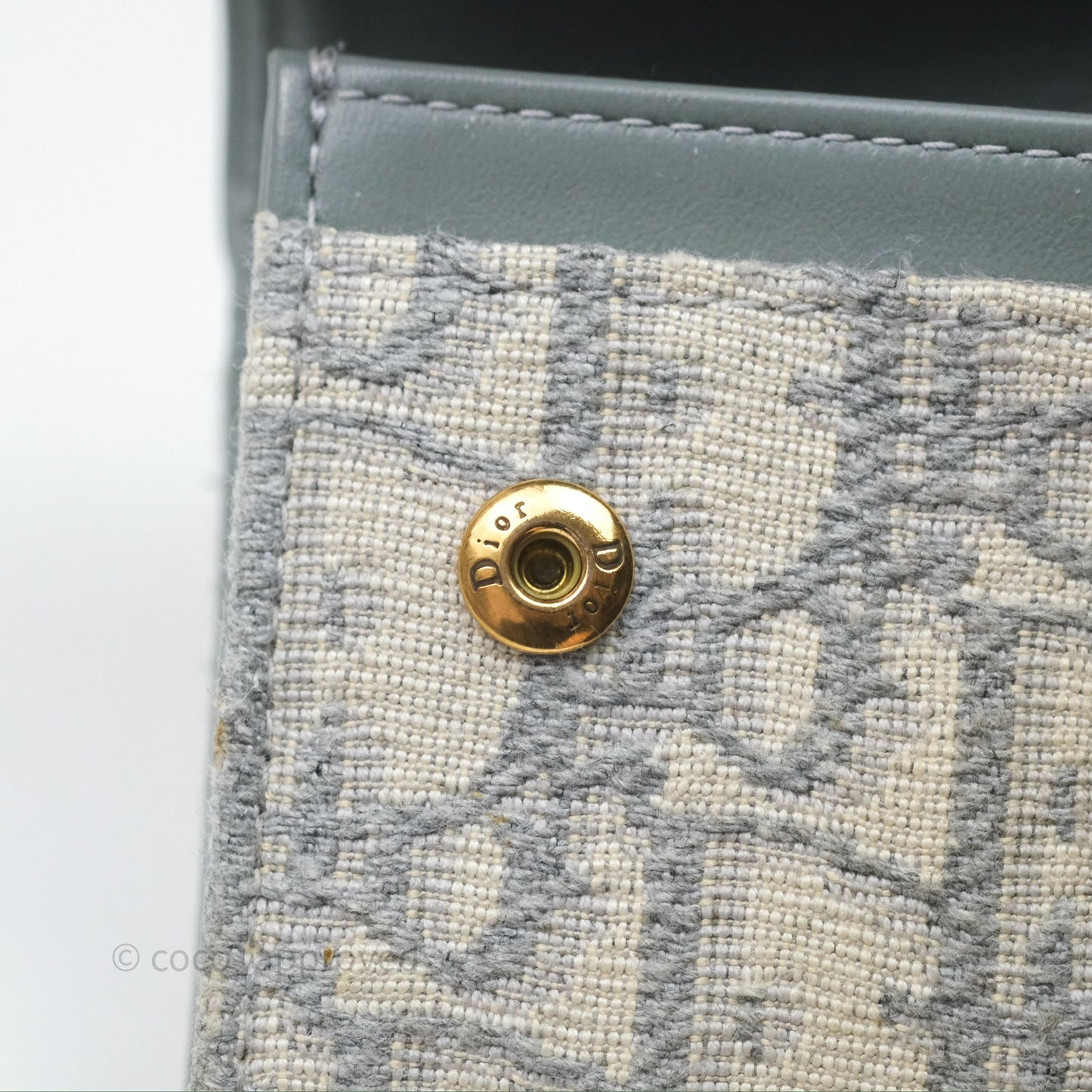 Christian Dior Saddle Bloom Card Holder Gray Dior Oblique Jacquard