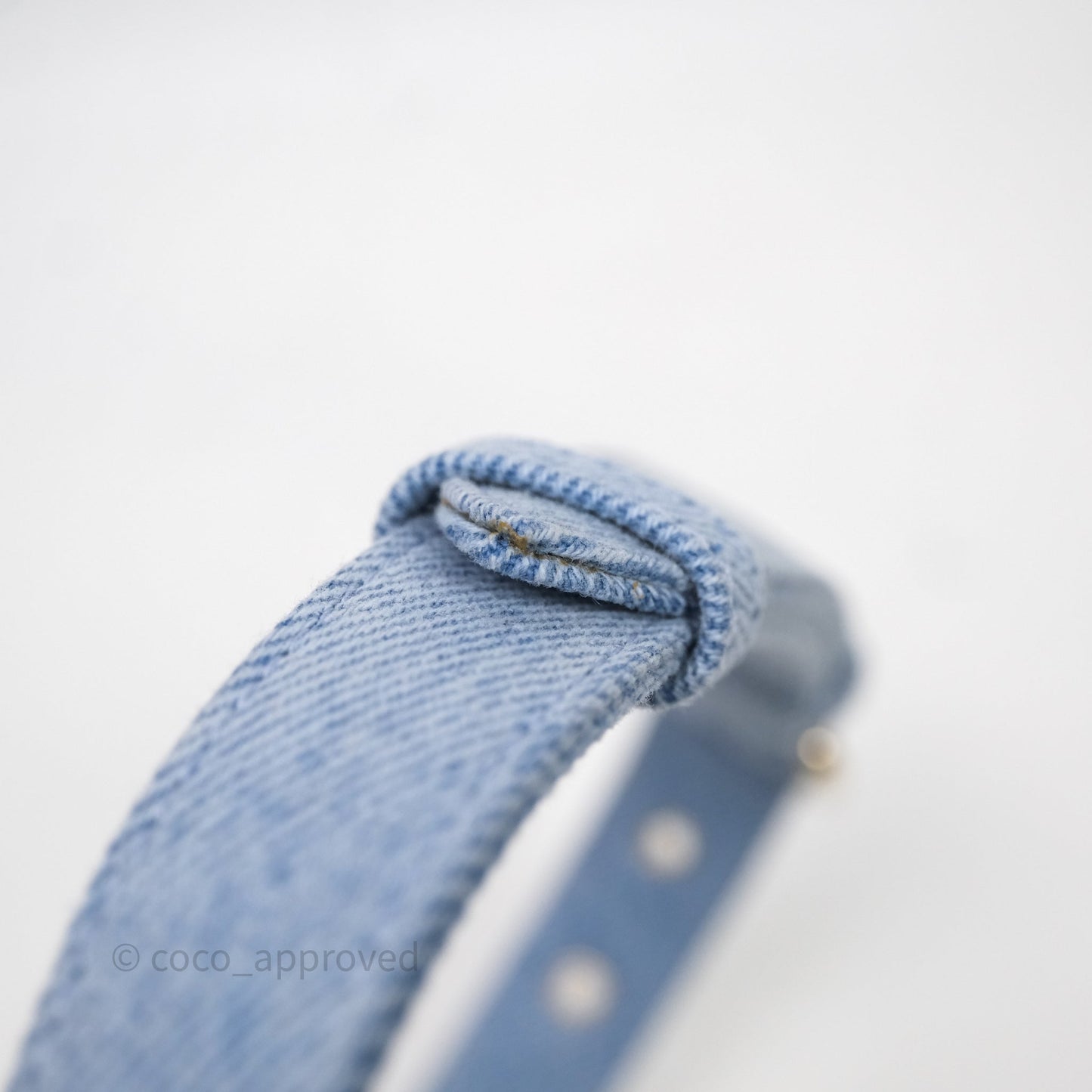 Christian Dior Small Lady D-Joy Bag Washed Blue Denim Cannage Gold Hardware