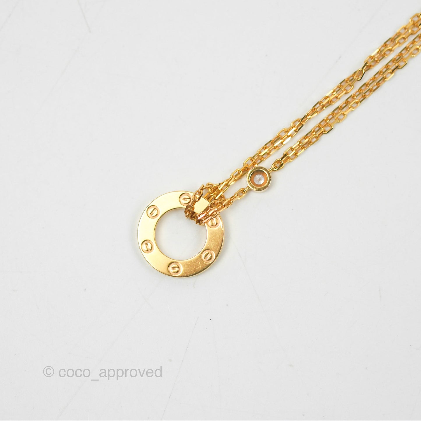Cartier Love Necklace Rose Gold 2 Diamonds