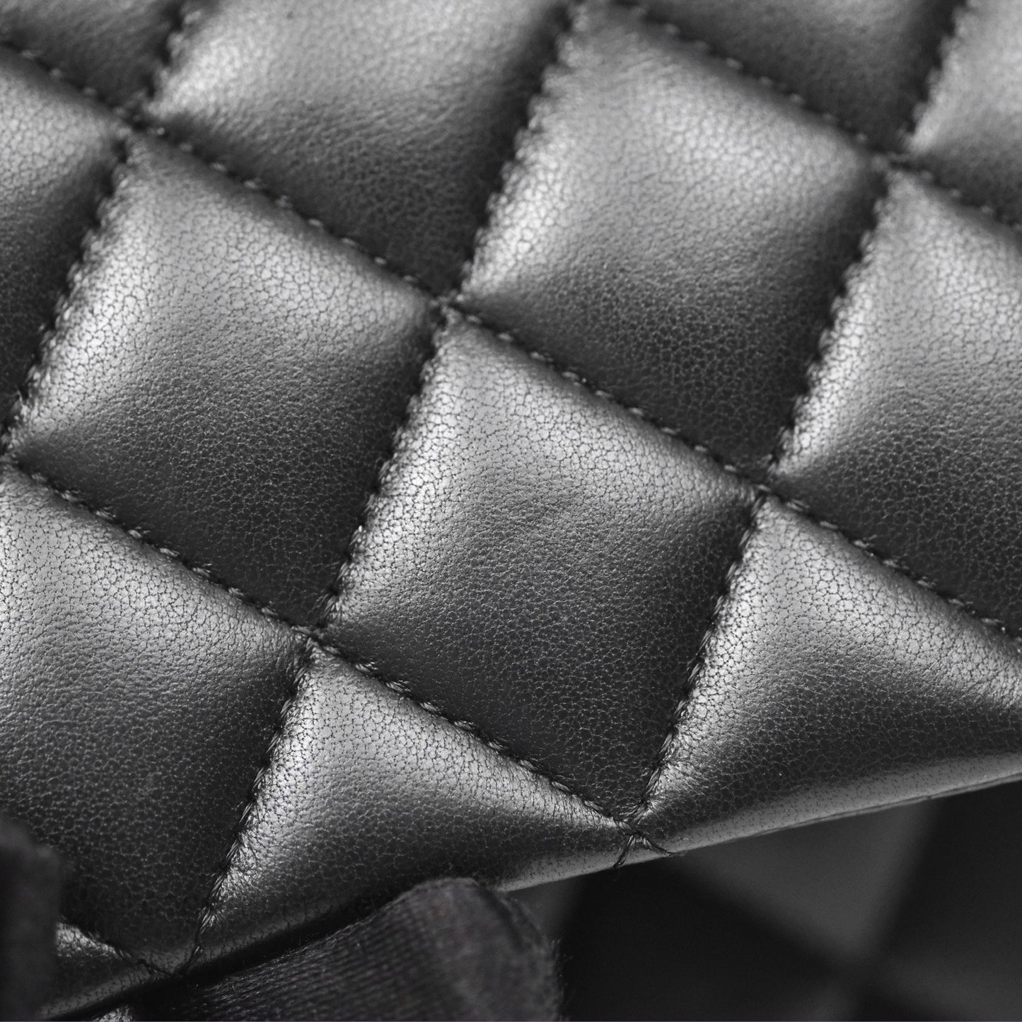 Chanel Classic M/L Medium Flap Quilted Black Lambskin Gold Hardware