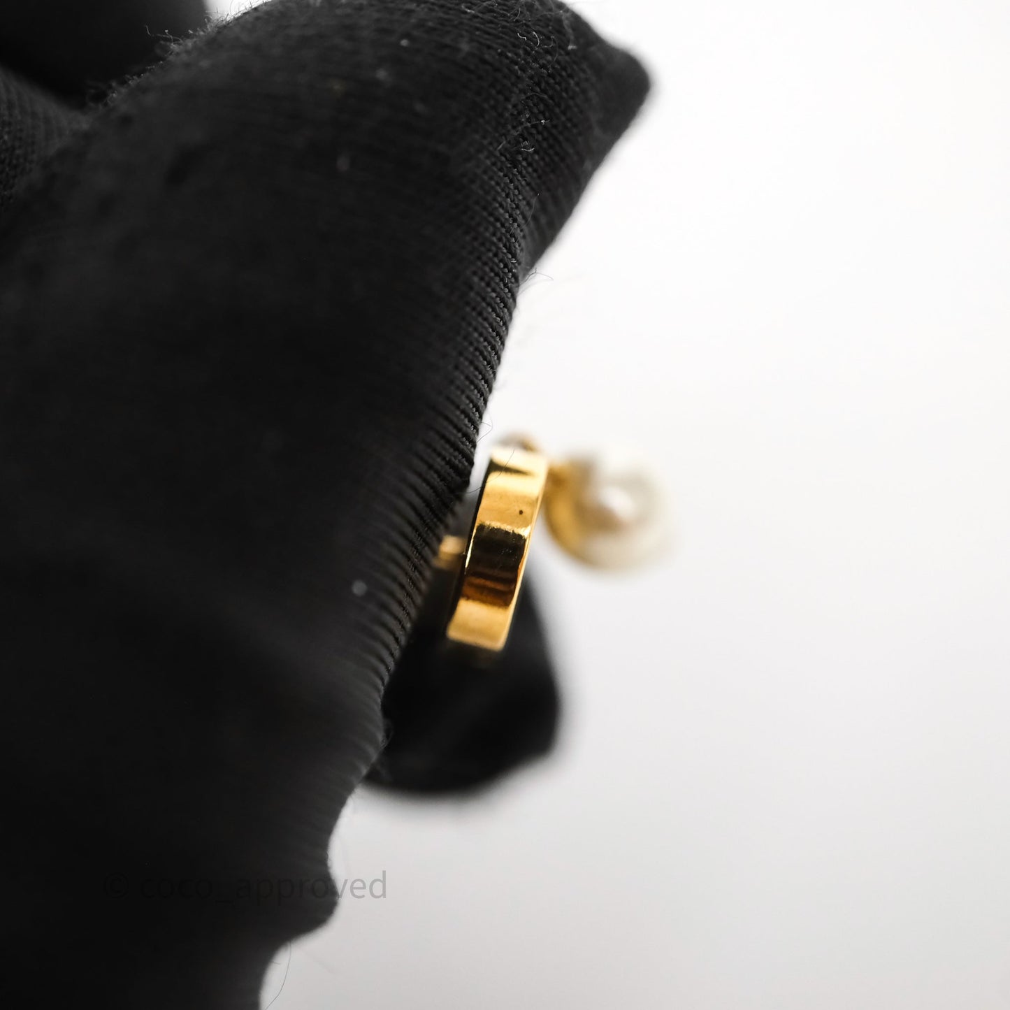 Christian Dior Petit CD Pearl Earrings Gold Tone