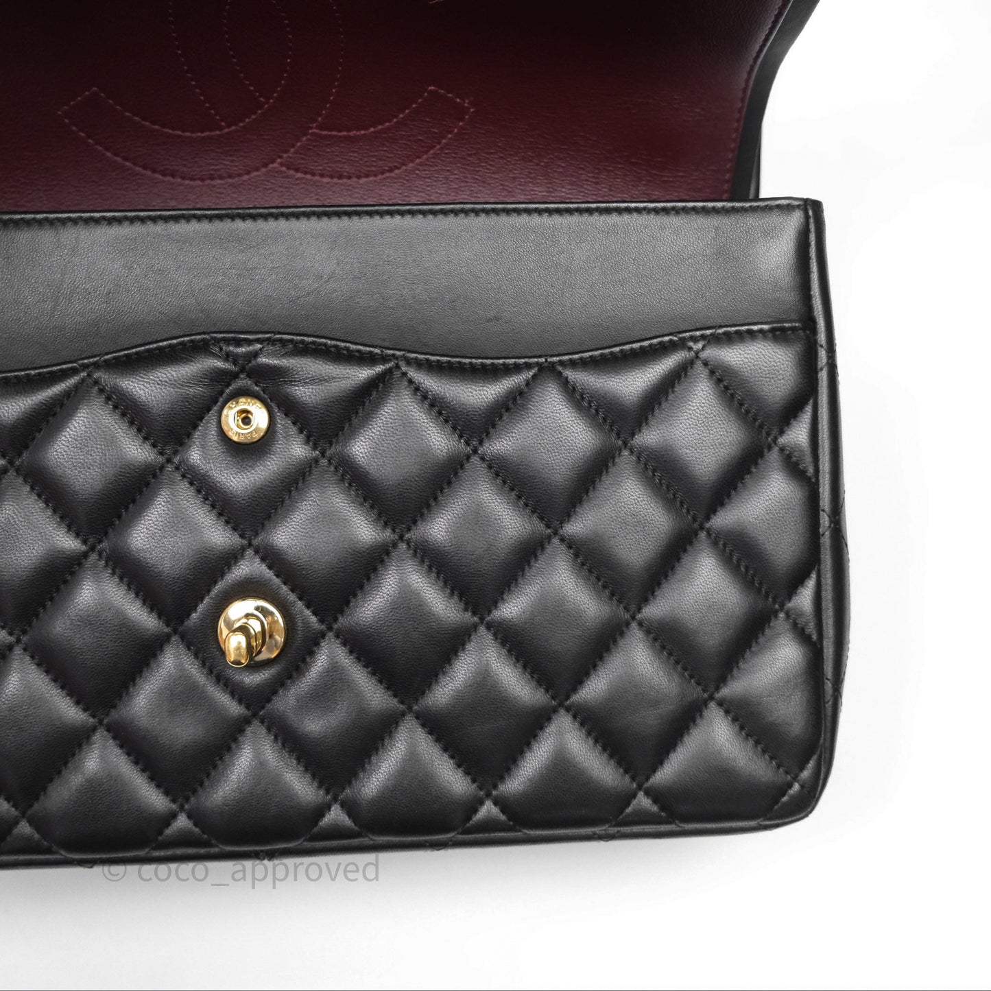Chanel Jumbo Double Flap Black Lambskin Gold Hardware