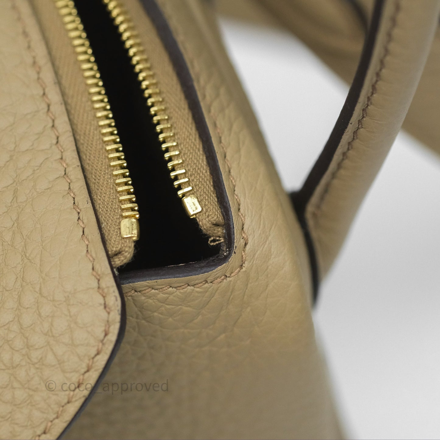 Hermès Mini Lindy 20 Beige Marfa 8Q Clemence Gold Hardware