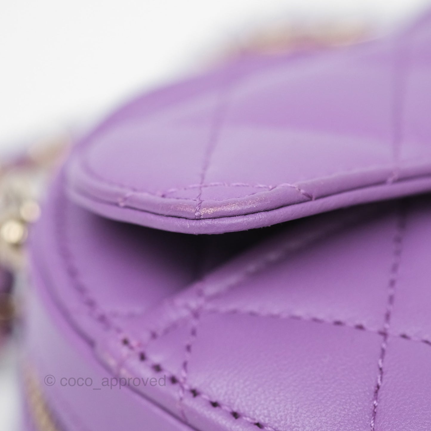 Chanel Small Heart Bag Purple Lambskin Gold Hardware 22S