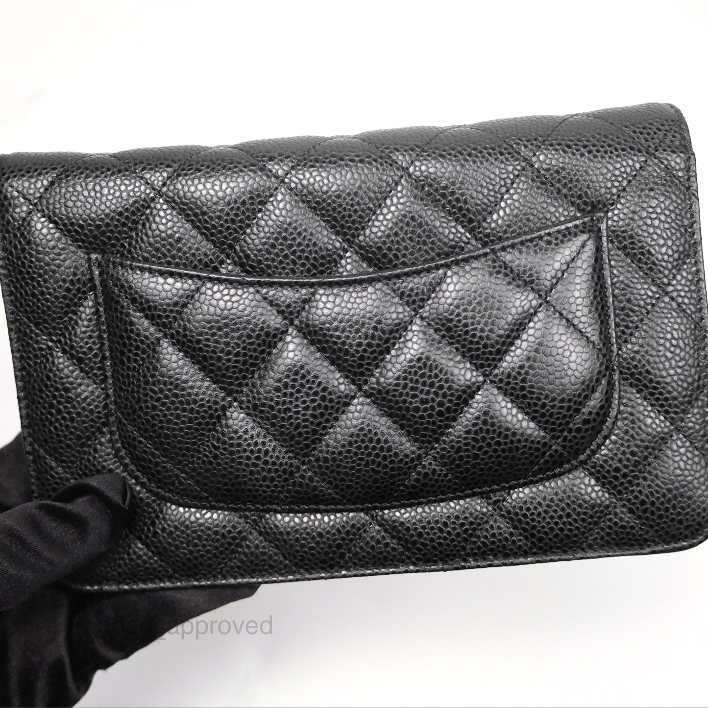 Chanel Classic Wallet On Chain WOC Quilted Black Caviar Gold Hardware