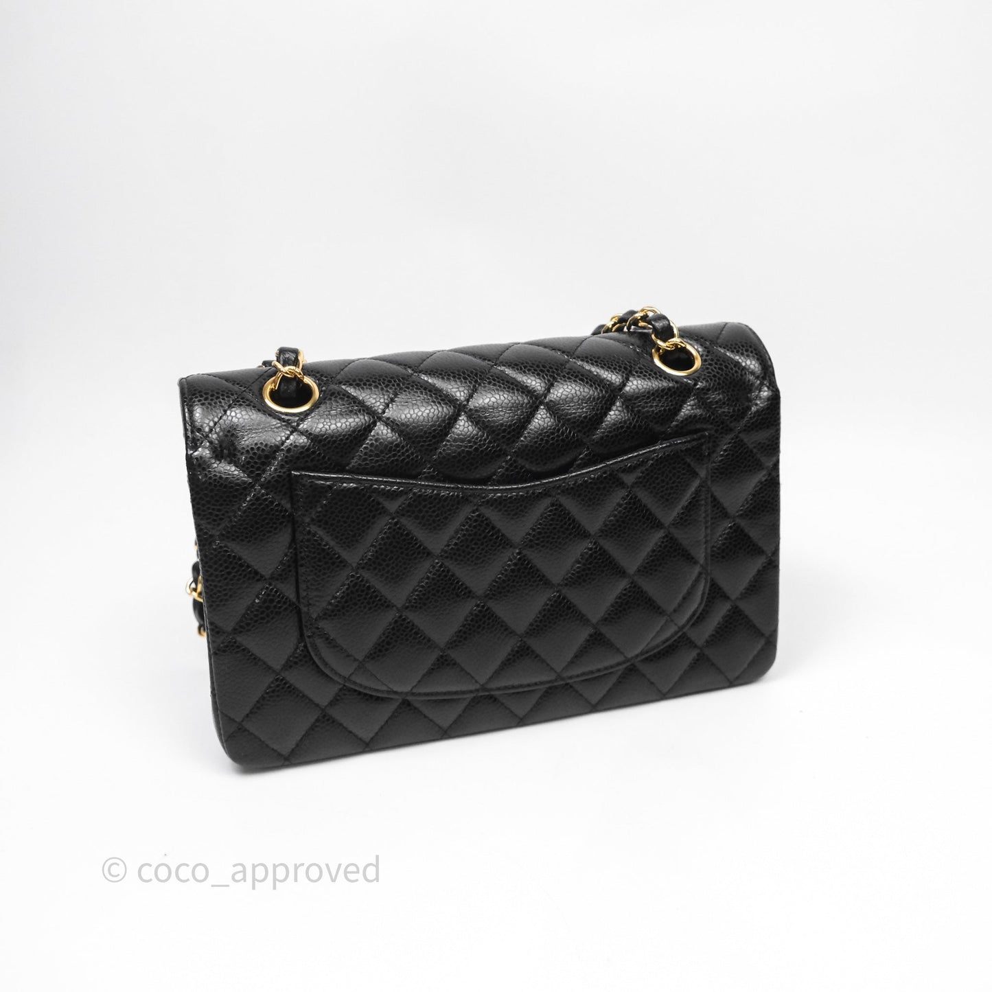 Chanel Small Classic Quilted Flap Black Caviar Gold Hardware