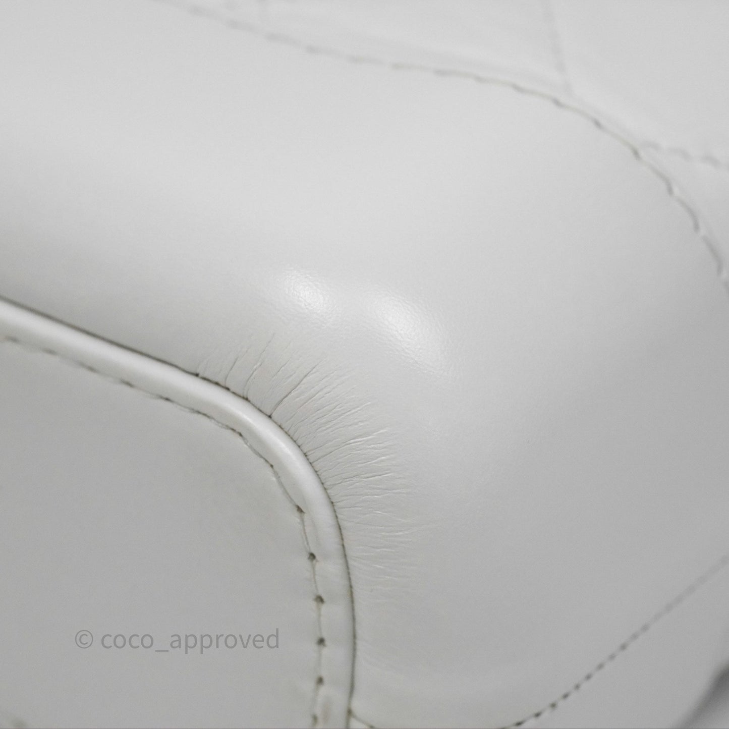 Chanel Small Gabrielle Hobo Quilted White Aged Calfskin