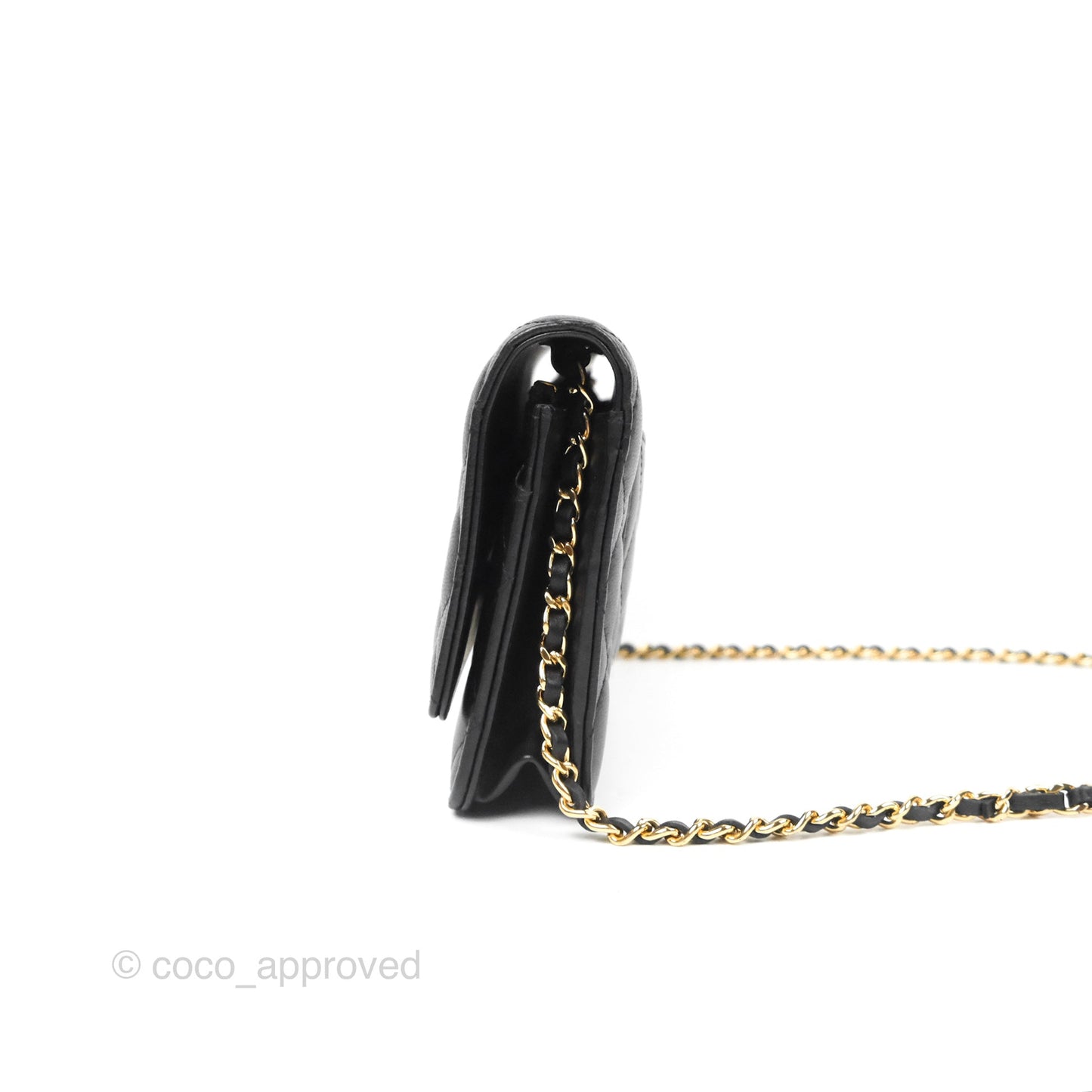 Chanel Quilted Classic WOC Black Lambskin Gold Hardware