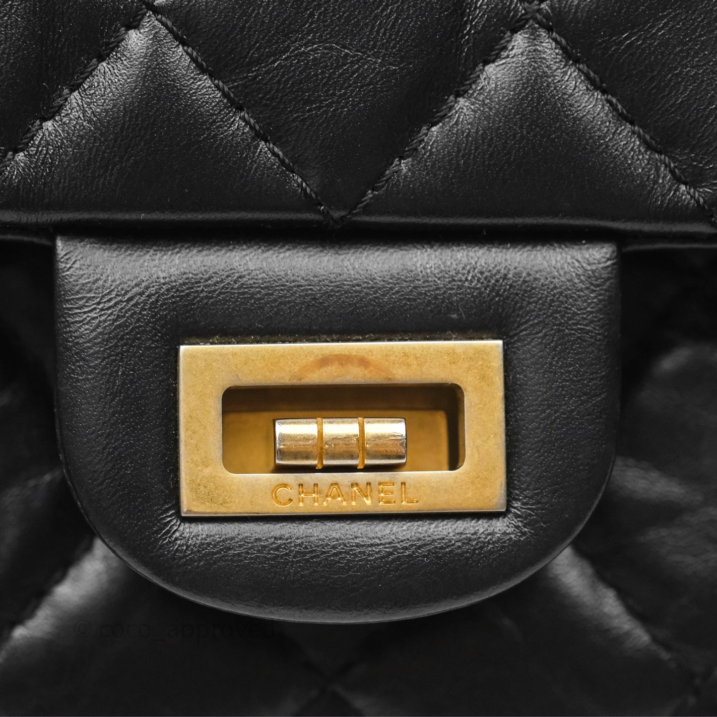 Chanel Quilted Reissue 226 Aged Calfskin Black Gold Hardware