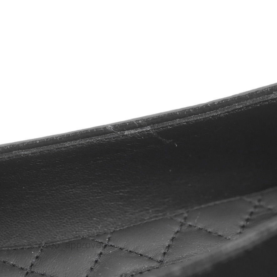 Chanel Ankle Pearl Flat Ballerinas Black Lambskin 23C Sizes 37