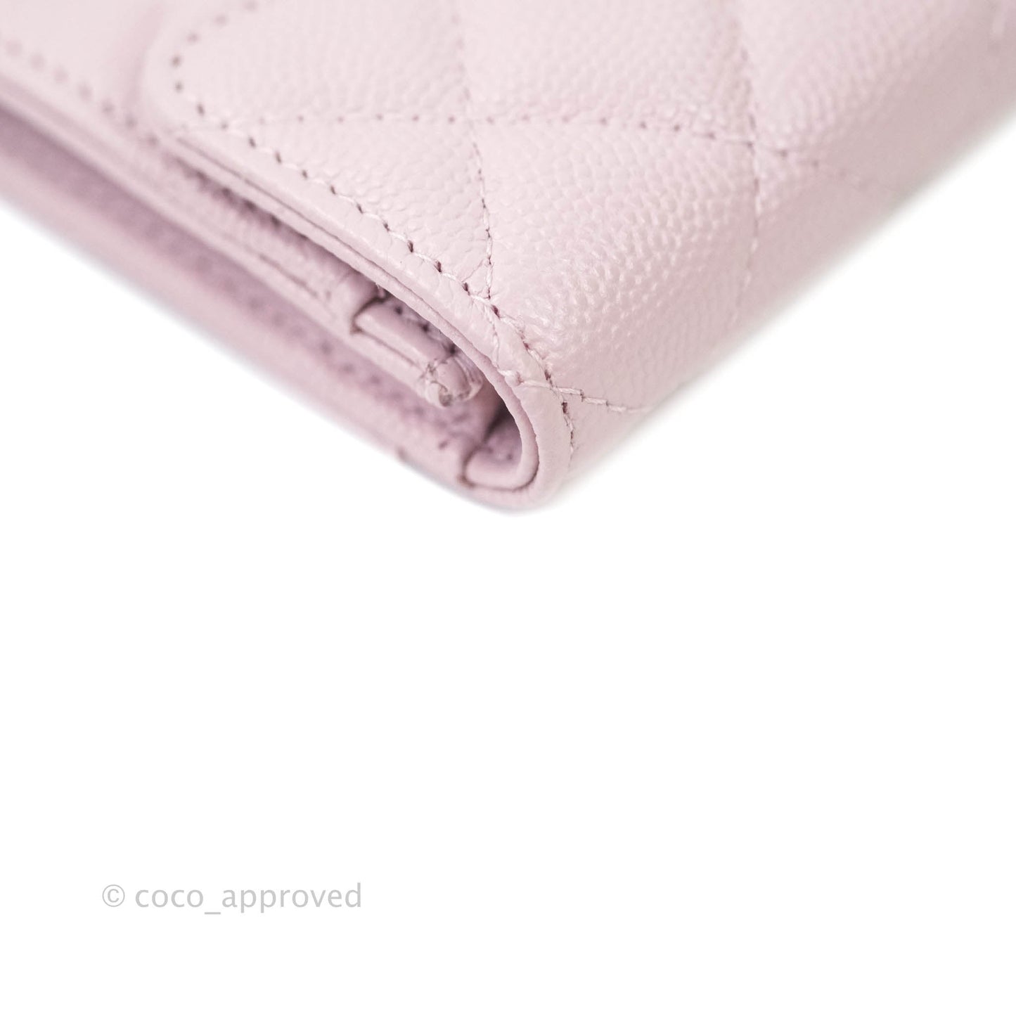 Chanel Caviar Quilted Flap Card Holder Lilac Rose Clair Gold Hardware 21S