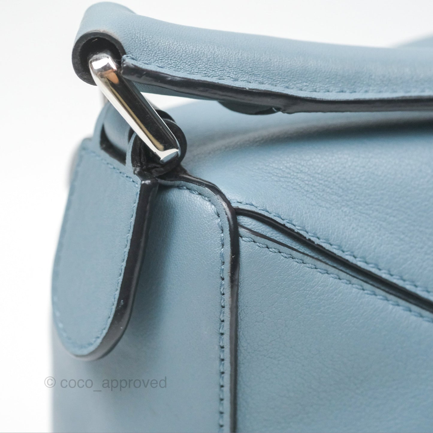 Loewe Small Puzzle Bag Stone Blue Calfskin