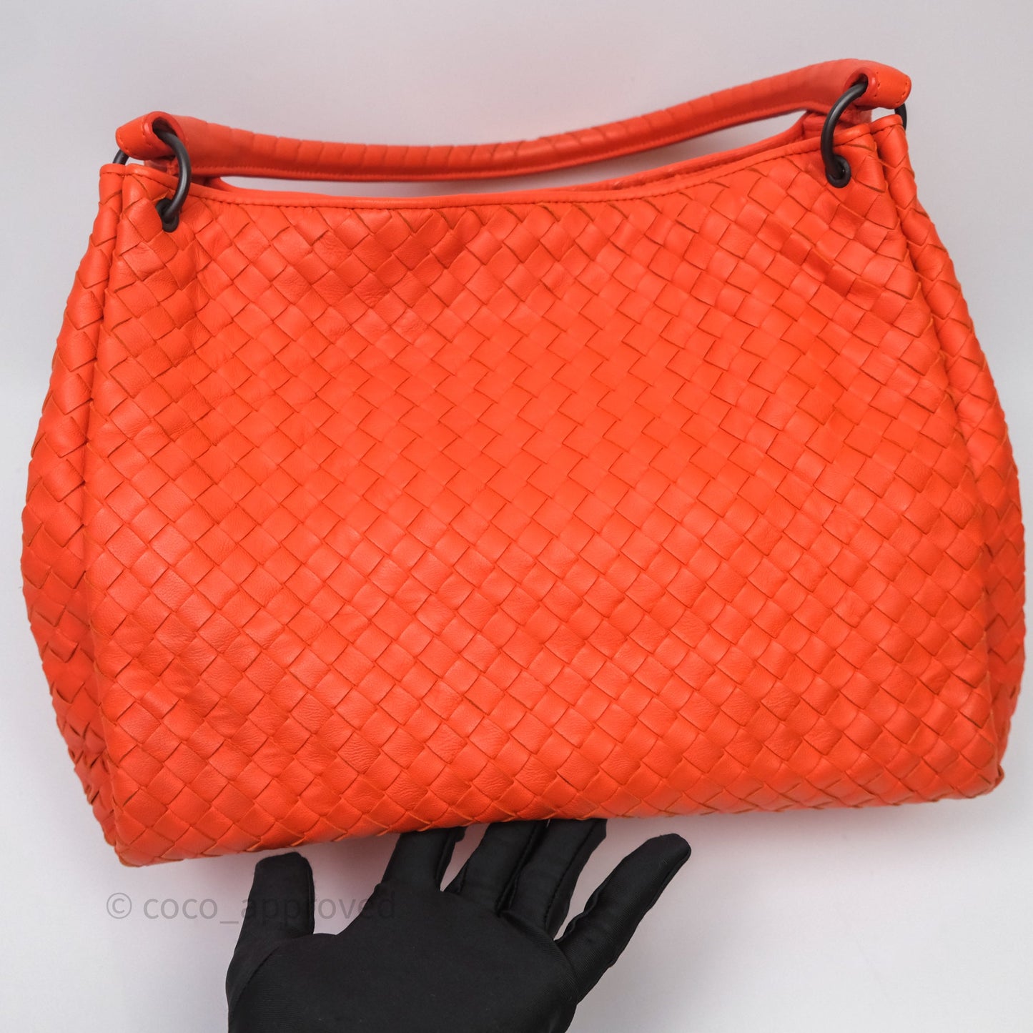 Bottega Veneta Nappa Intrecciato Parachute Tote Bag Orange