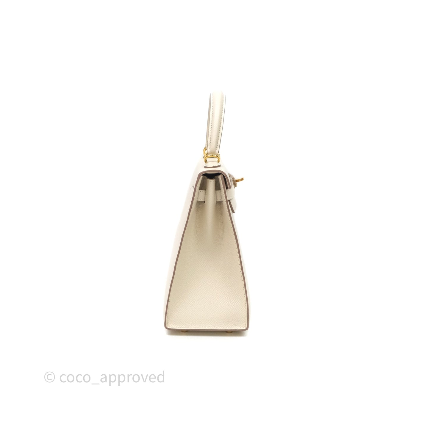 Hermes Kelly 25 Craie Epsom Gold Hardware