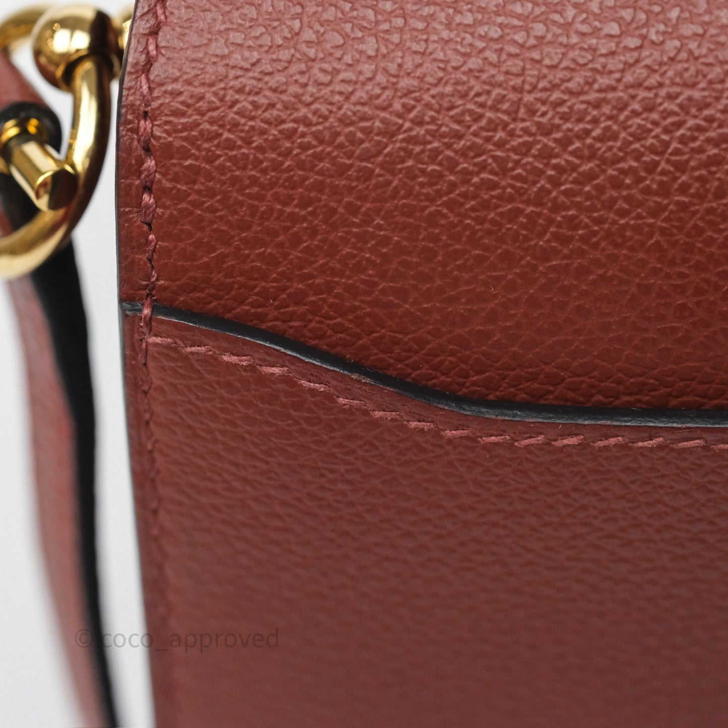 Hermès Mini Roulis Rouge H 55 Evercolor Gold Hardware