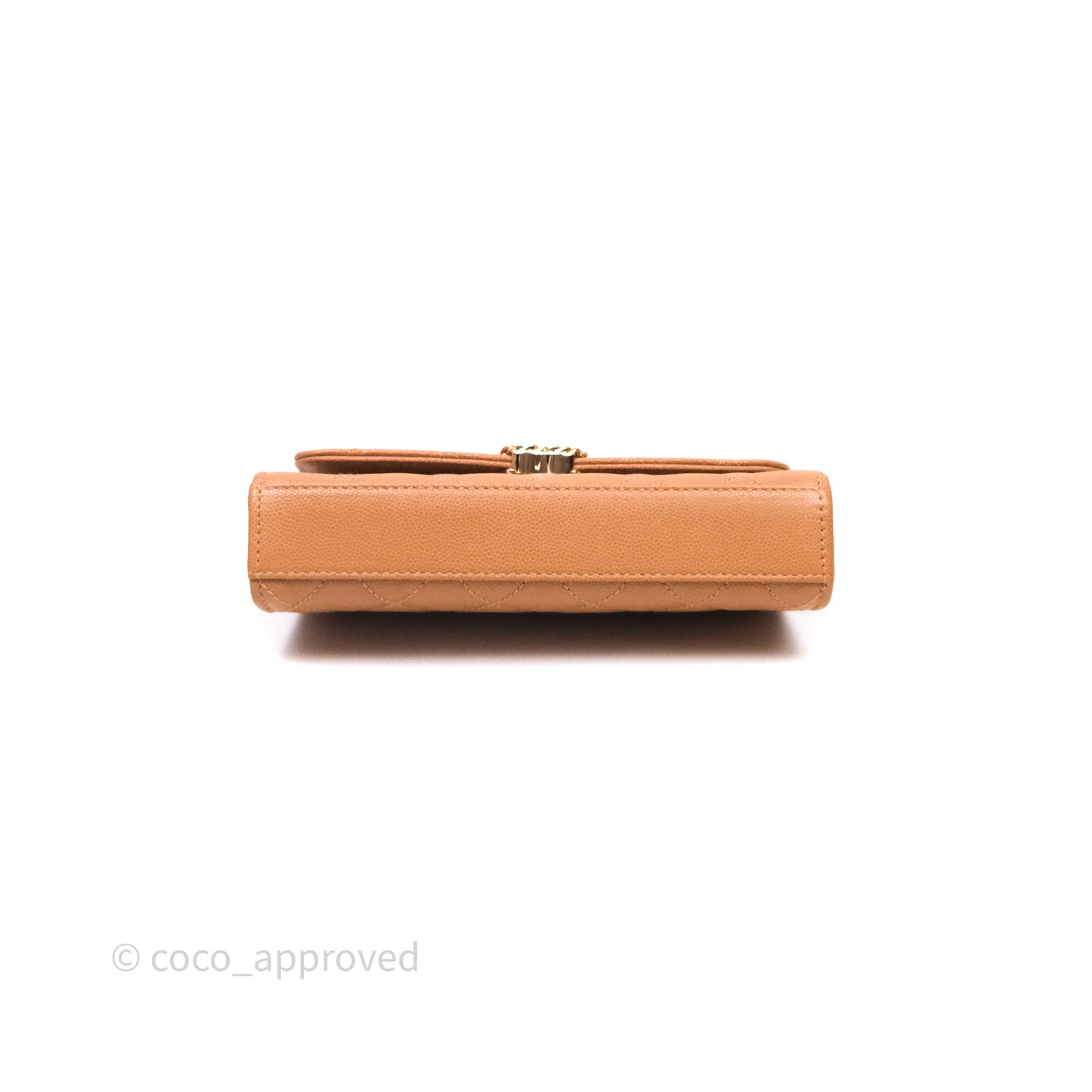 Chanel Kelly Clutch Top Handle Dark Beige Caviar Bag Light Gold hardware