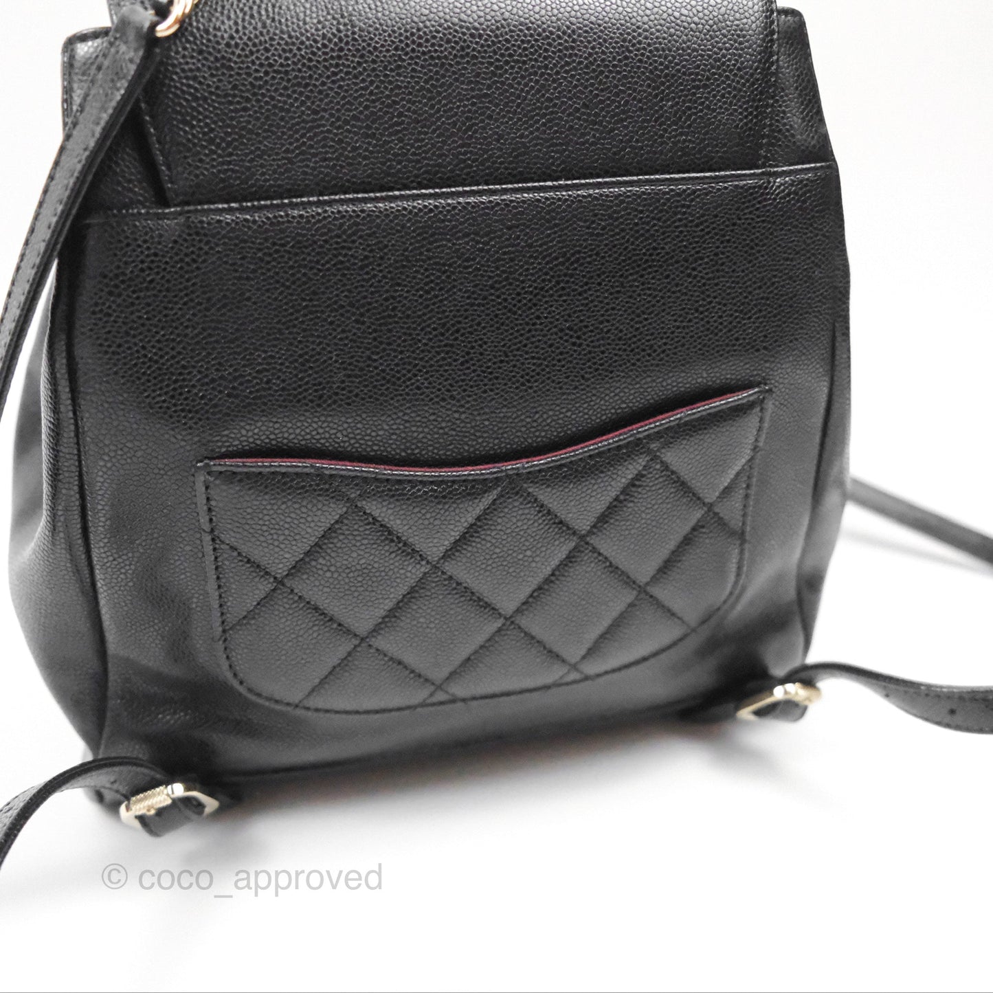 Chanel Quilted Business Affinity Backpack Black Caviar Gold Hardware