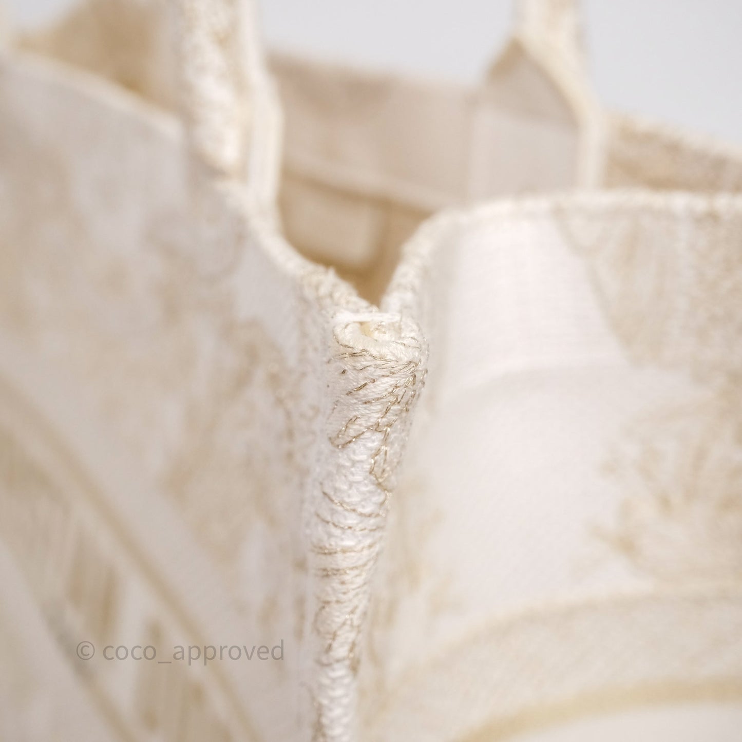 Christian Dior Medium Book Tote Latte Embroidery With Gold-Tone Metallic