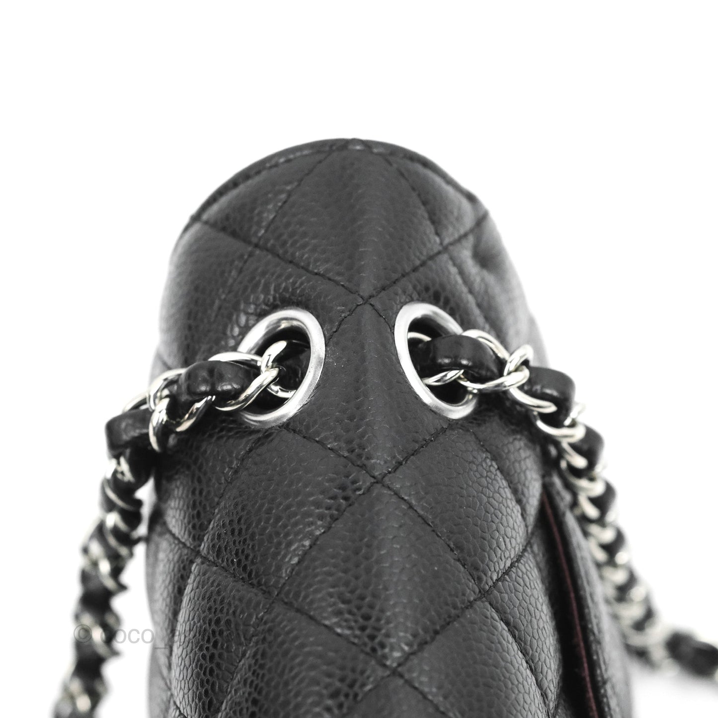 Chanel Classic M/L Medium Flap Quilted Black Caviar Silver Hardware