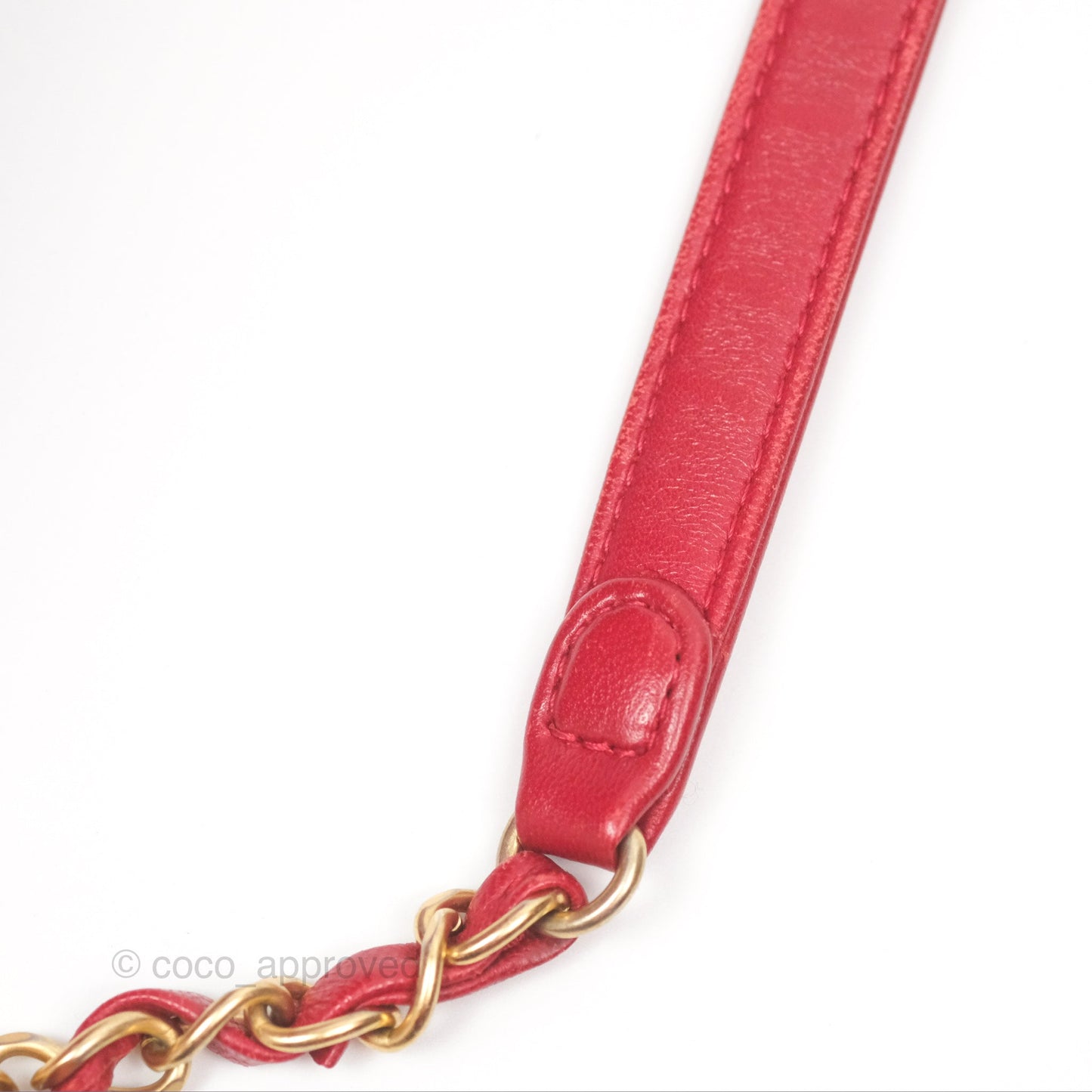 Chanel Tote Bag Red Lambskin Aged Gold Hardware